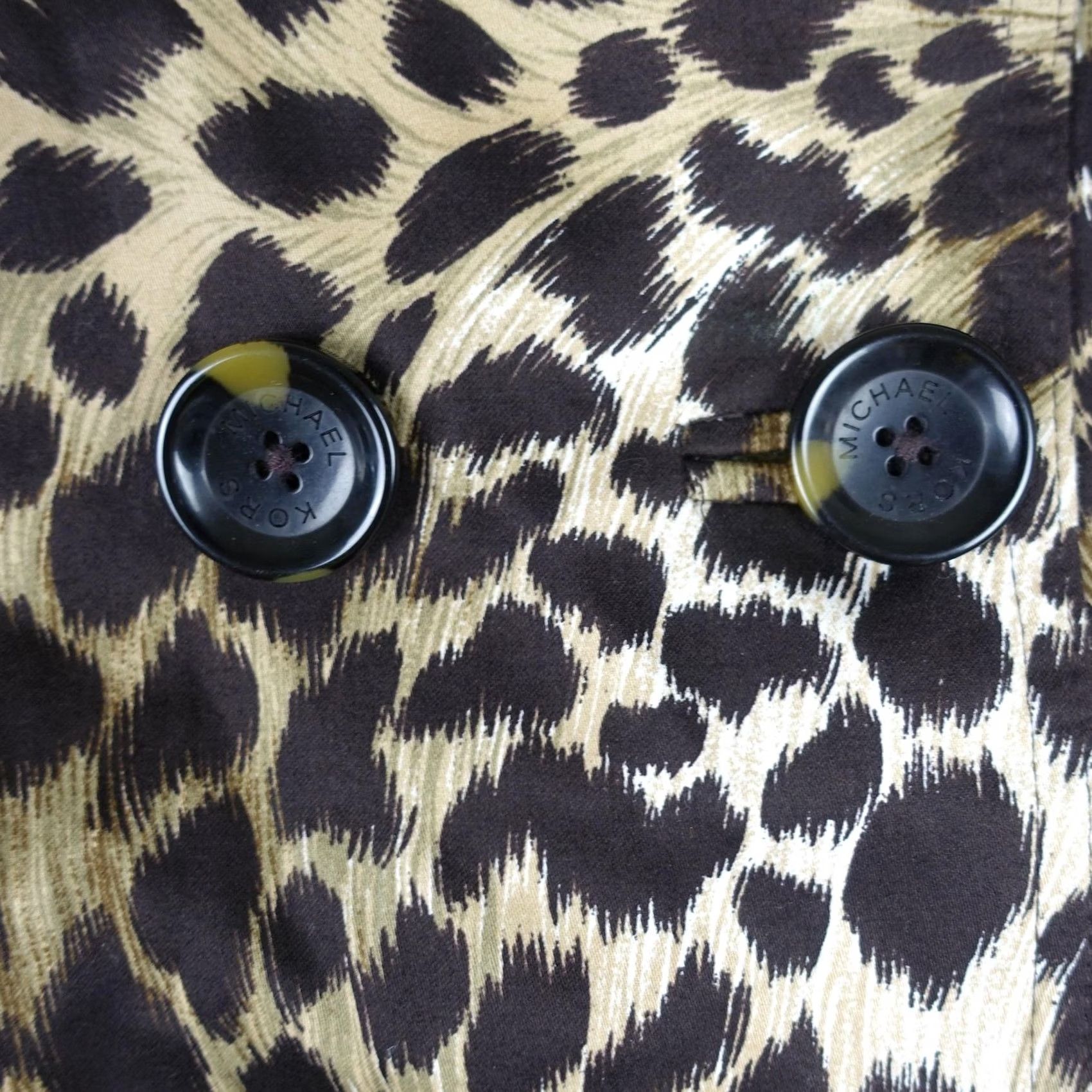Michael Kors Michael Kors Coat Womens Petite PS Leopard Water Resistant Trench Belted Jacket Size S / US 4 / IT 40 - 3 Thumbnail