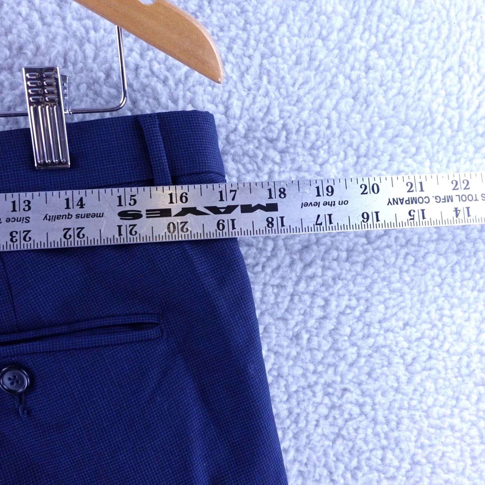 Z Zegna Z Zegna Mens Pants Slim Fit 34x31 Wool Blend Micro Check Blue Purple Dress Business Formal Size US 35 - 5 Thumbnail