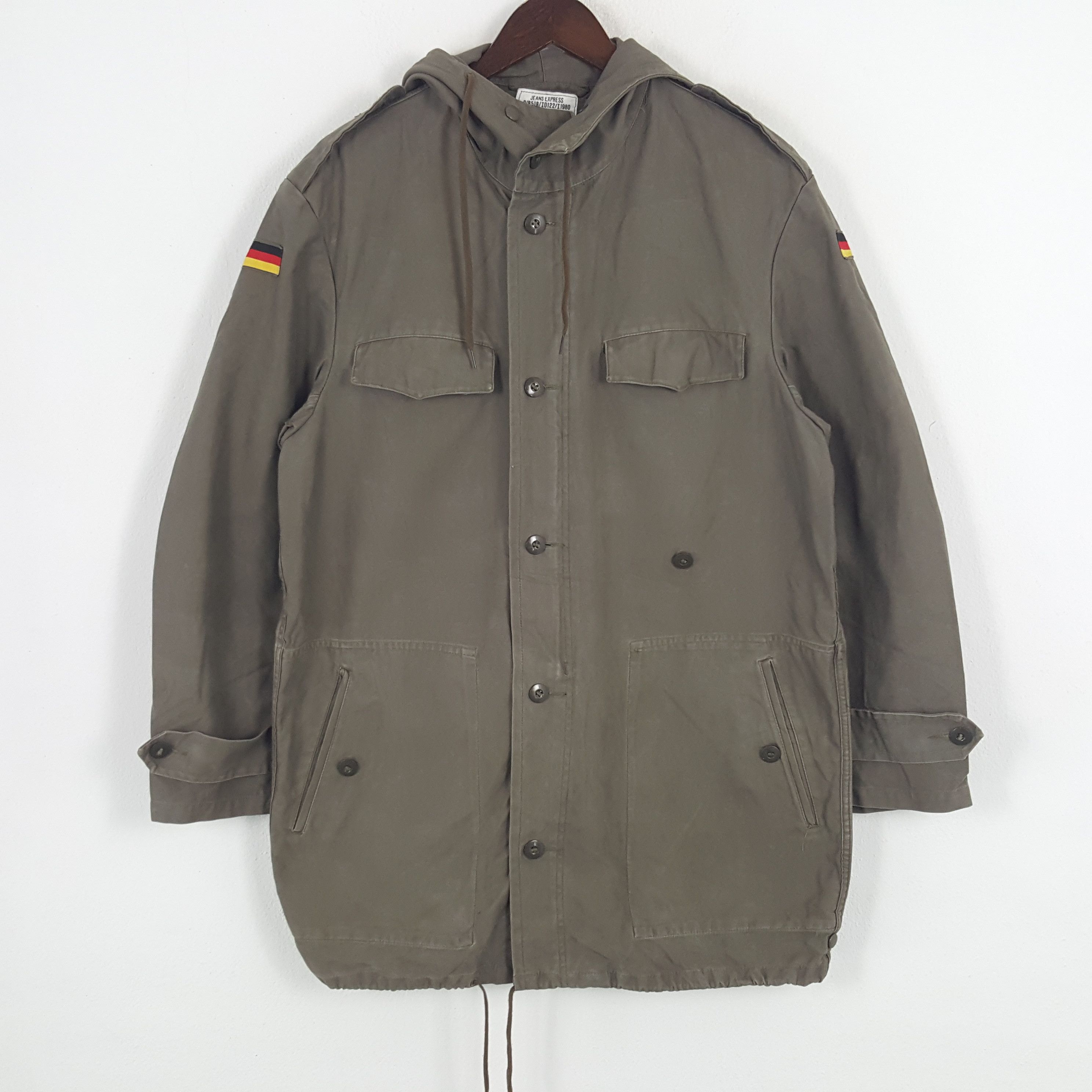 Vintage Vintage Germany Worker Military Style Jacket With Hoodie Size US L / EU 52-54 / 3 - 1 Thumbnail