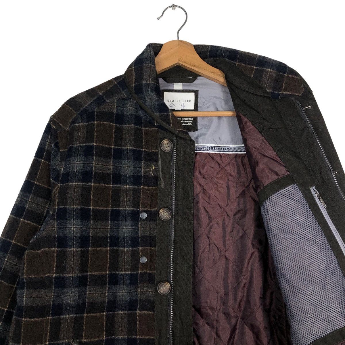 Japanese Brand 🔥Vintage Wool Jacket Simple Life Tartan Design Issey Miyake Size US L / EU 52-54 / 3 - 12 Thumbnail