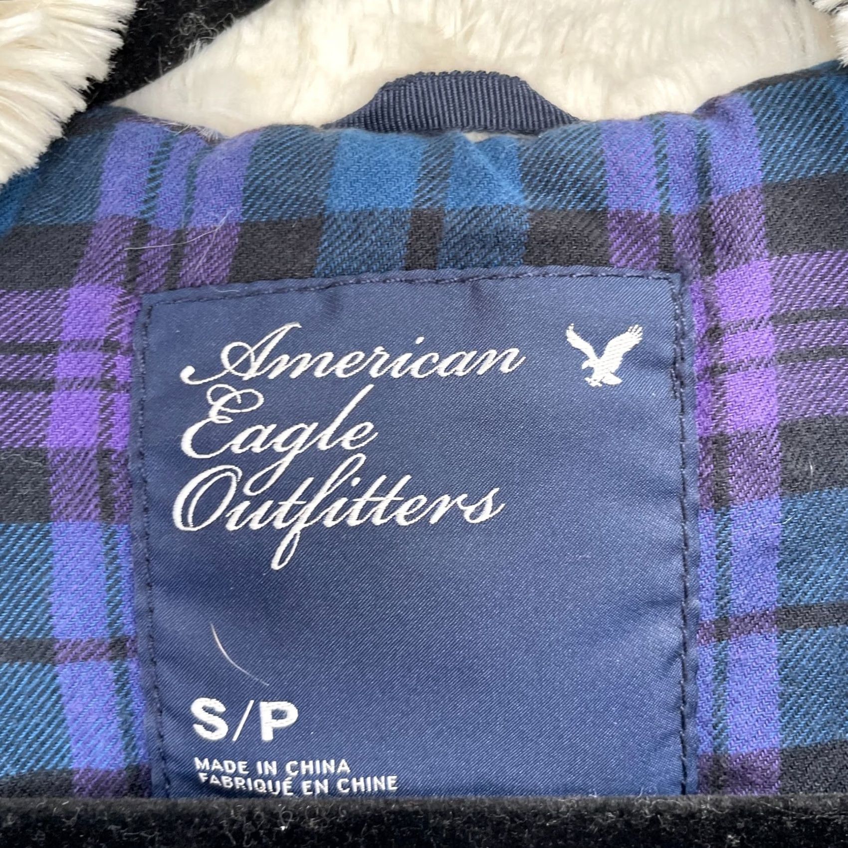 American Eagle Outfitters VINTAGE American Eagle Outfitters Vest Women Small Blue Puffer Plaid Lined Sherpa Hooded Size S / US 4 / IT 40 - 4 Thumbnail