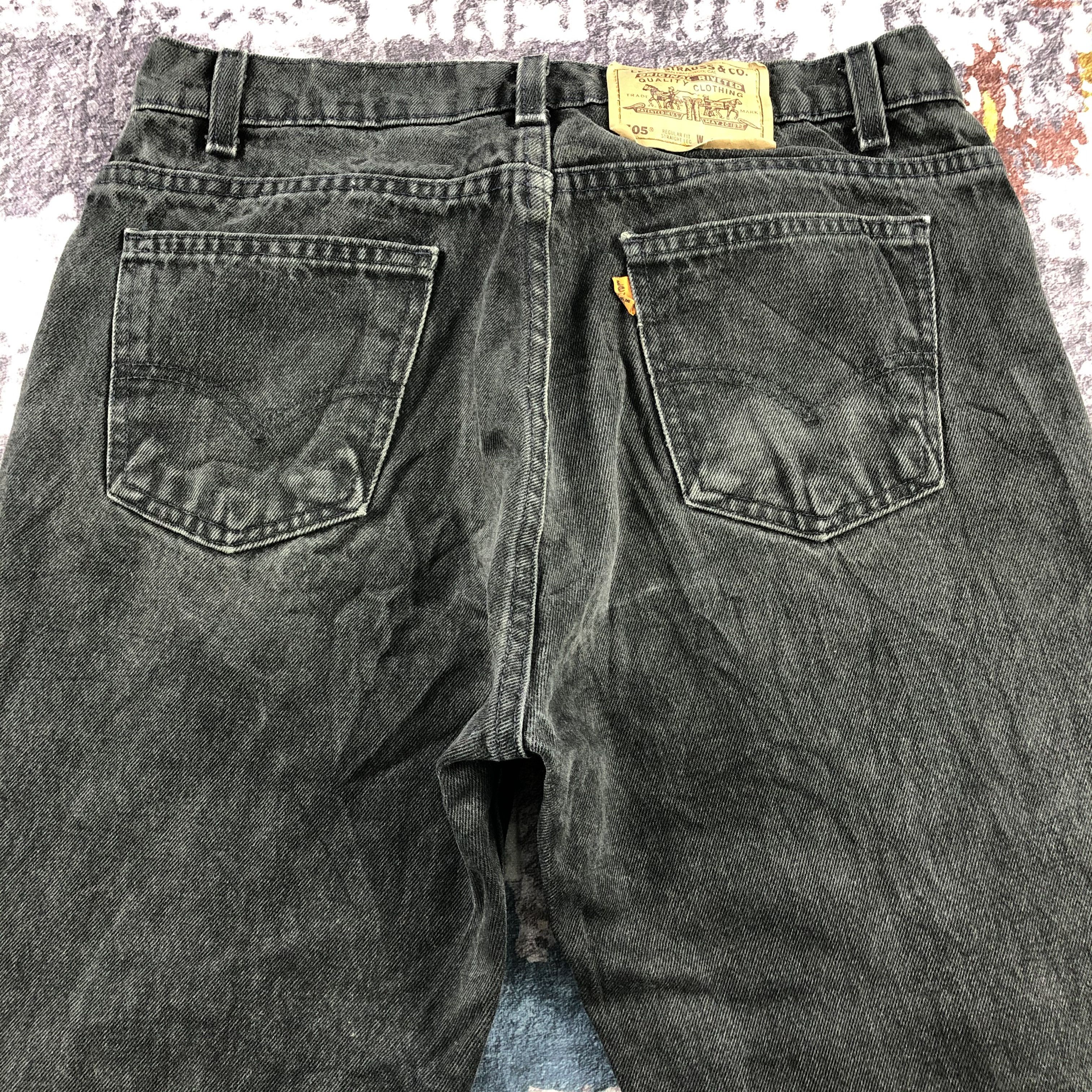 Levi's Vintage 90s Faded Black Levis 505 Orange Tab Jeans-JM3017 Size US 33 - 5 Thumbnail
