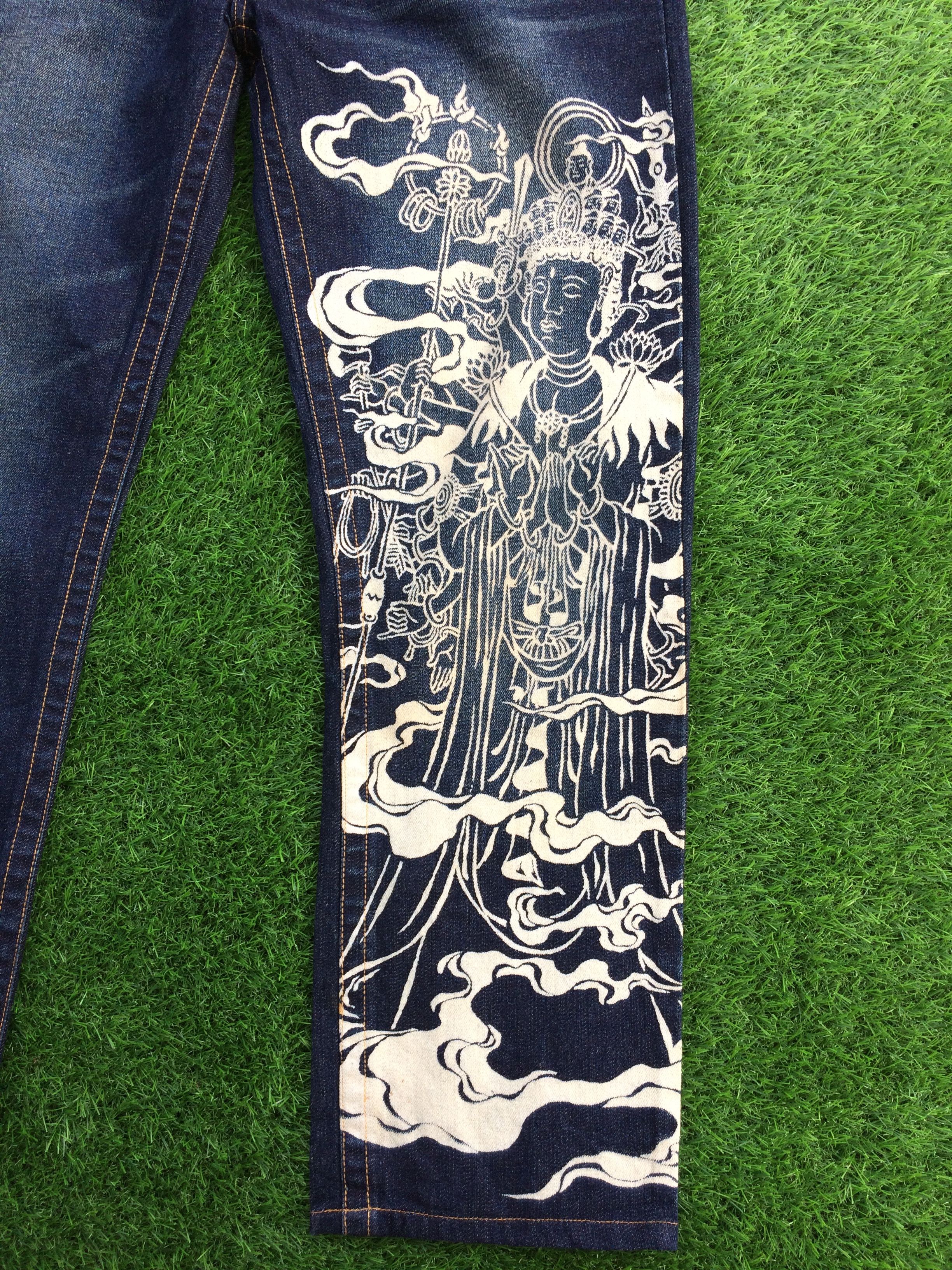 Japanese Brand Japanese Buden Shouten Over Print Jeans #D-812 Size US 35 - 2 Thumbnail