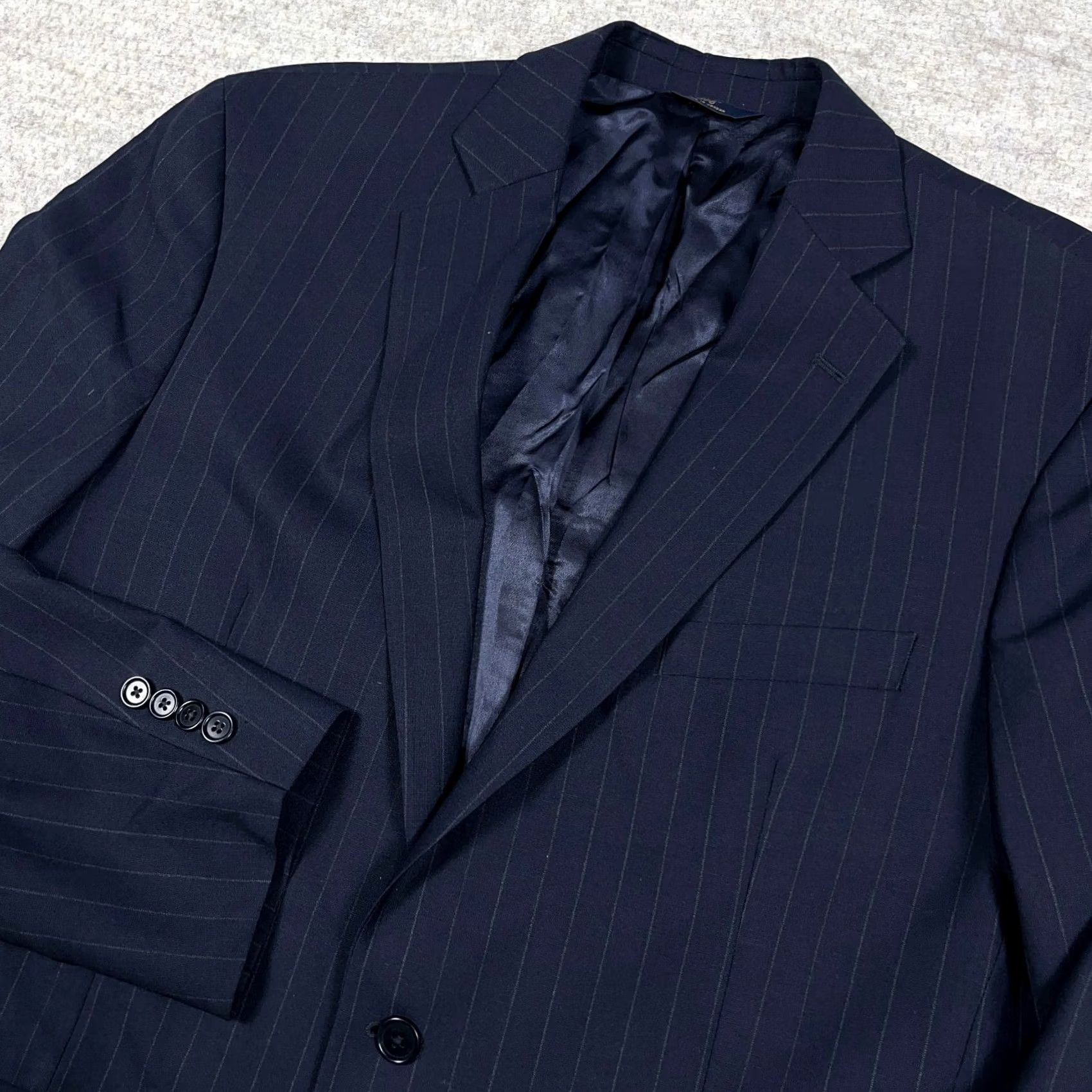 Brooks Brothers Brooks Brothers Blazer Men Size 43 L Navy Blue Striped Wool Sport Coat Jacket Size 46R - 3 Thumbnail
