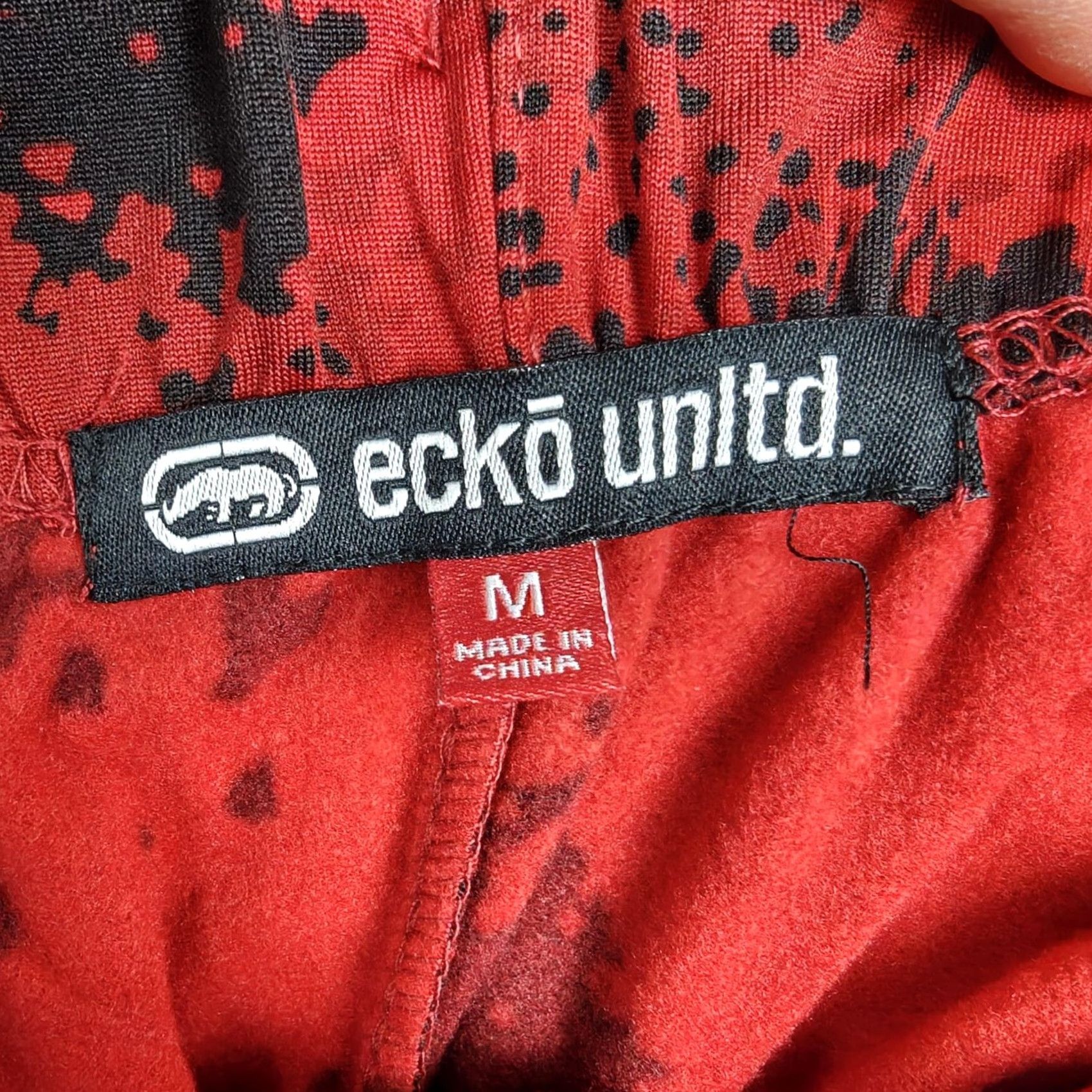 Ecko Unltd. Ecko Unltd Shorts Mens Medium Red Sponge Camo Drawstring Logo Pocket EO12N166T Size US 31 - 3 Thumbnail
