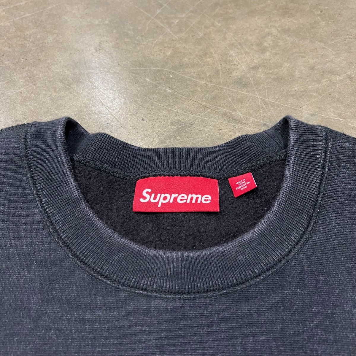 Supreme Supreme Washed Box Logo Crewneck - Black | Grailed