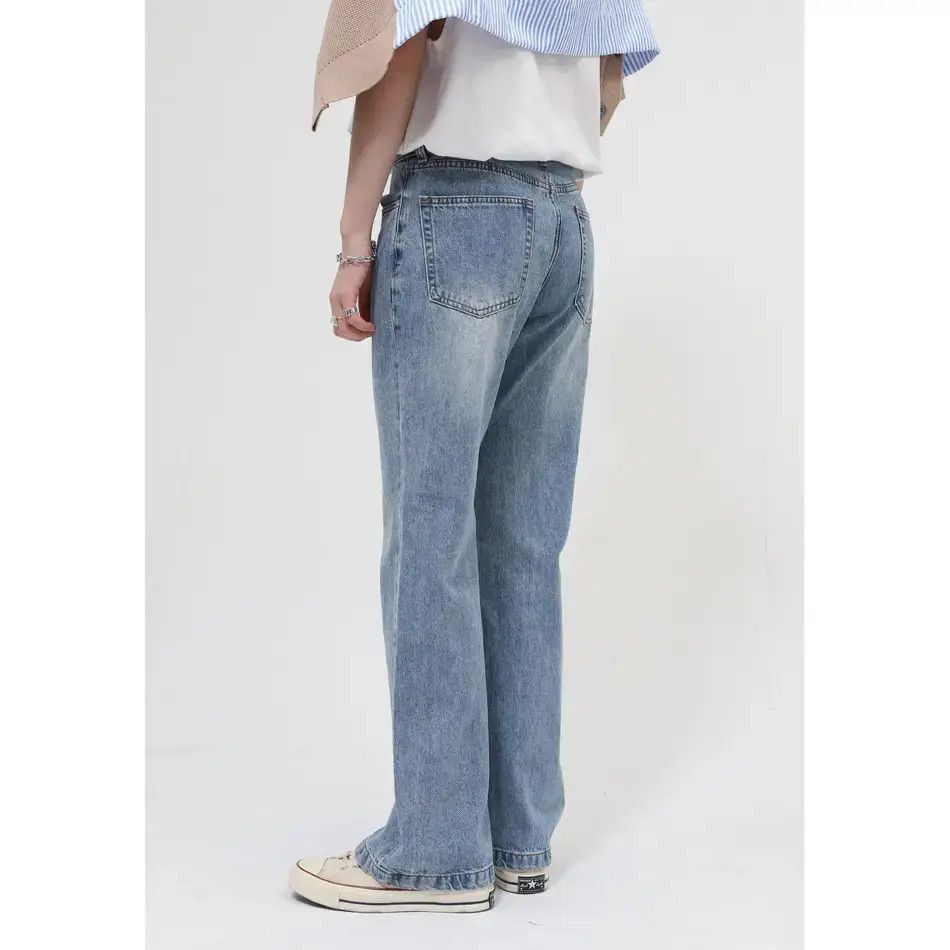 Japanese Brand Retro loose solid color micro flared jeans Size US 32 / EU 48 - 5 Thumbnail