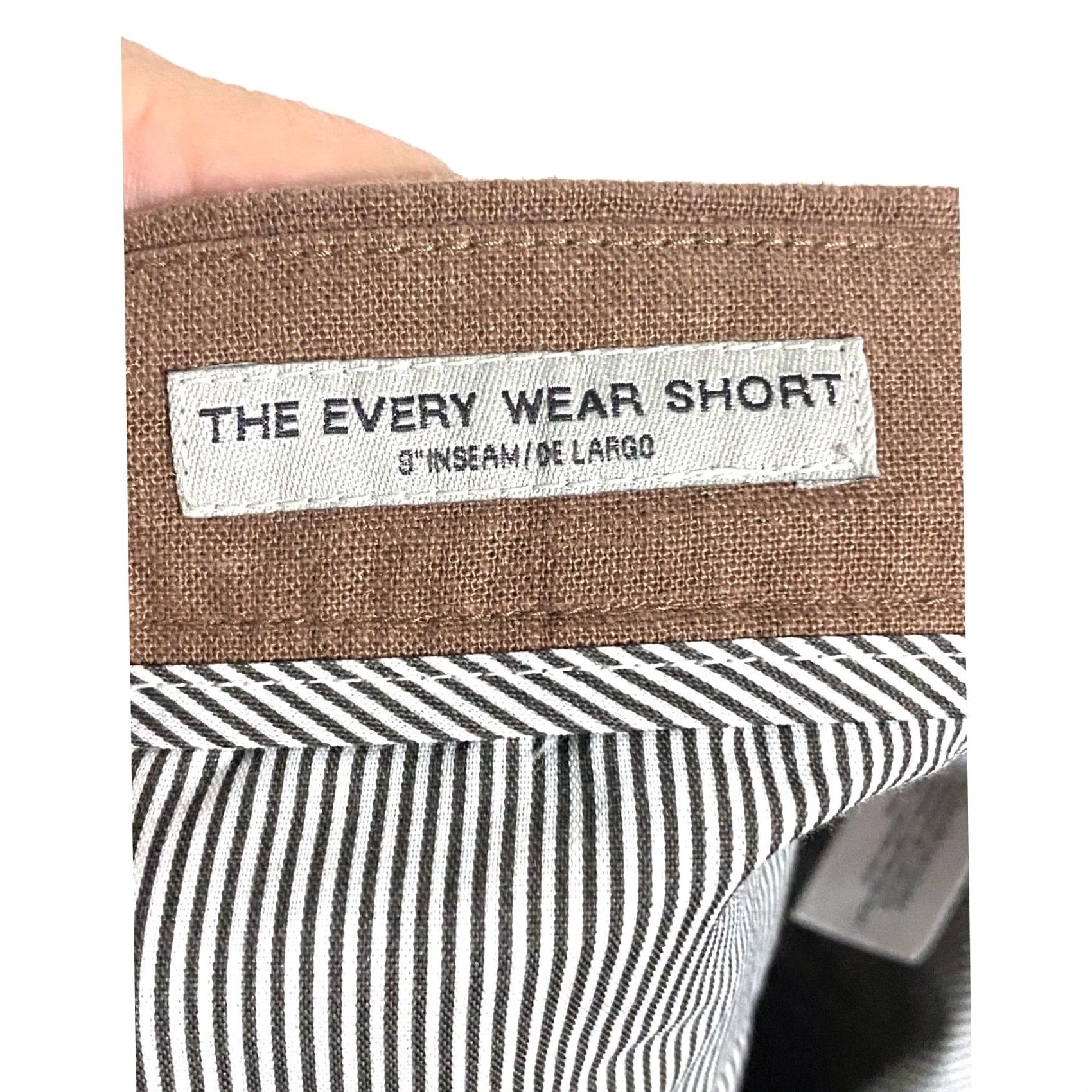 Vintage Goodfellow Mens Shorts Chino Linen Cotton Above Knee 40 Regular NWT Brown Casual Preppy Summer Spring Fall Mens Size US 40 / EU 56 - 7 Thumbnail