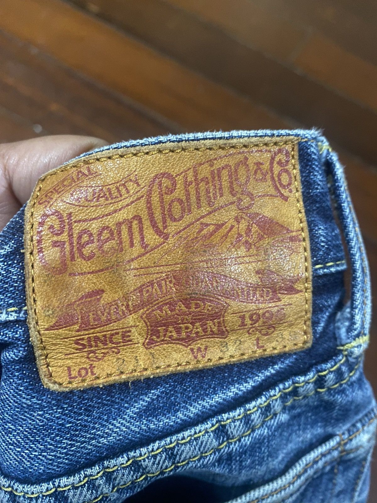 Warehouse vintage GLEEM CLOTHING japanes brand selvedge mud wash faded Size US 32 / EU 48 - 17 Thumbnail