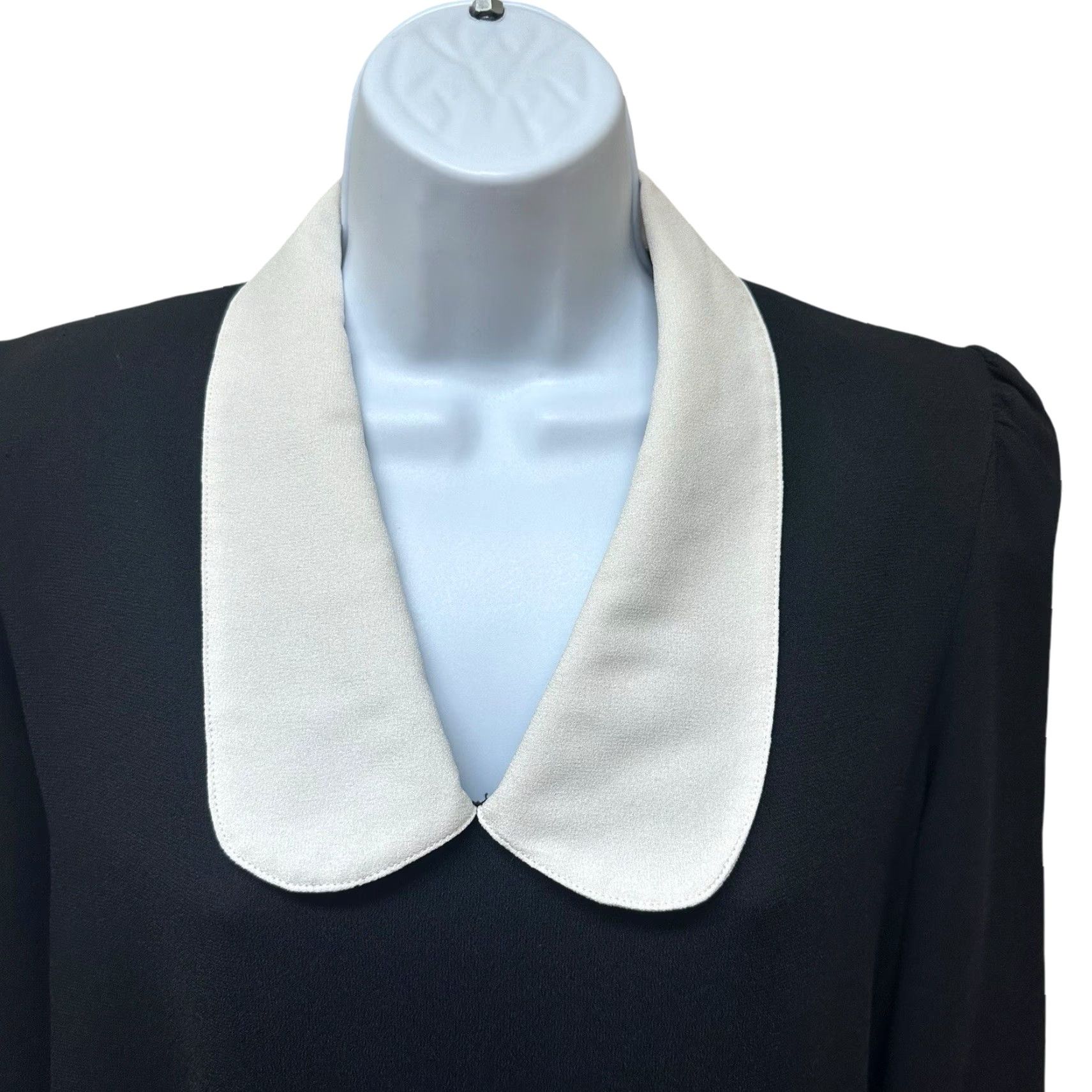 Vintage VINTAGE Black Modest White Collar Dress Wednesday Adams Cosplay M/L Caron Petite Shift Womens Size M / US 6-8 / IT 42-44 - 2 Thumbnail