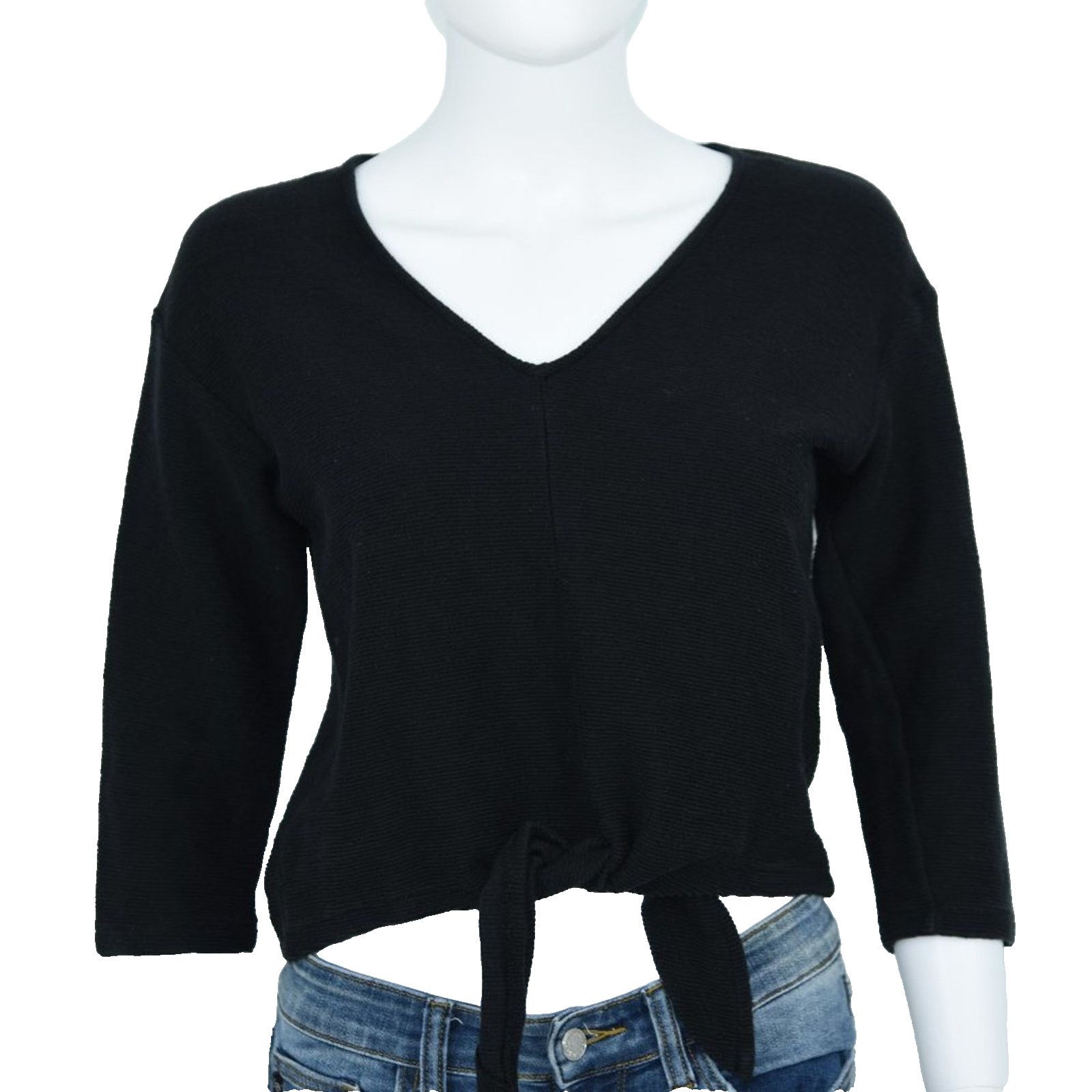 Madewell Madewell Cropped Knit Black Long Sleeve Sweater Size Small Size S / US 4 / IT 40 - 1 Thumbnail