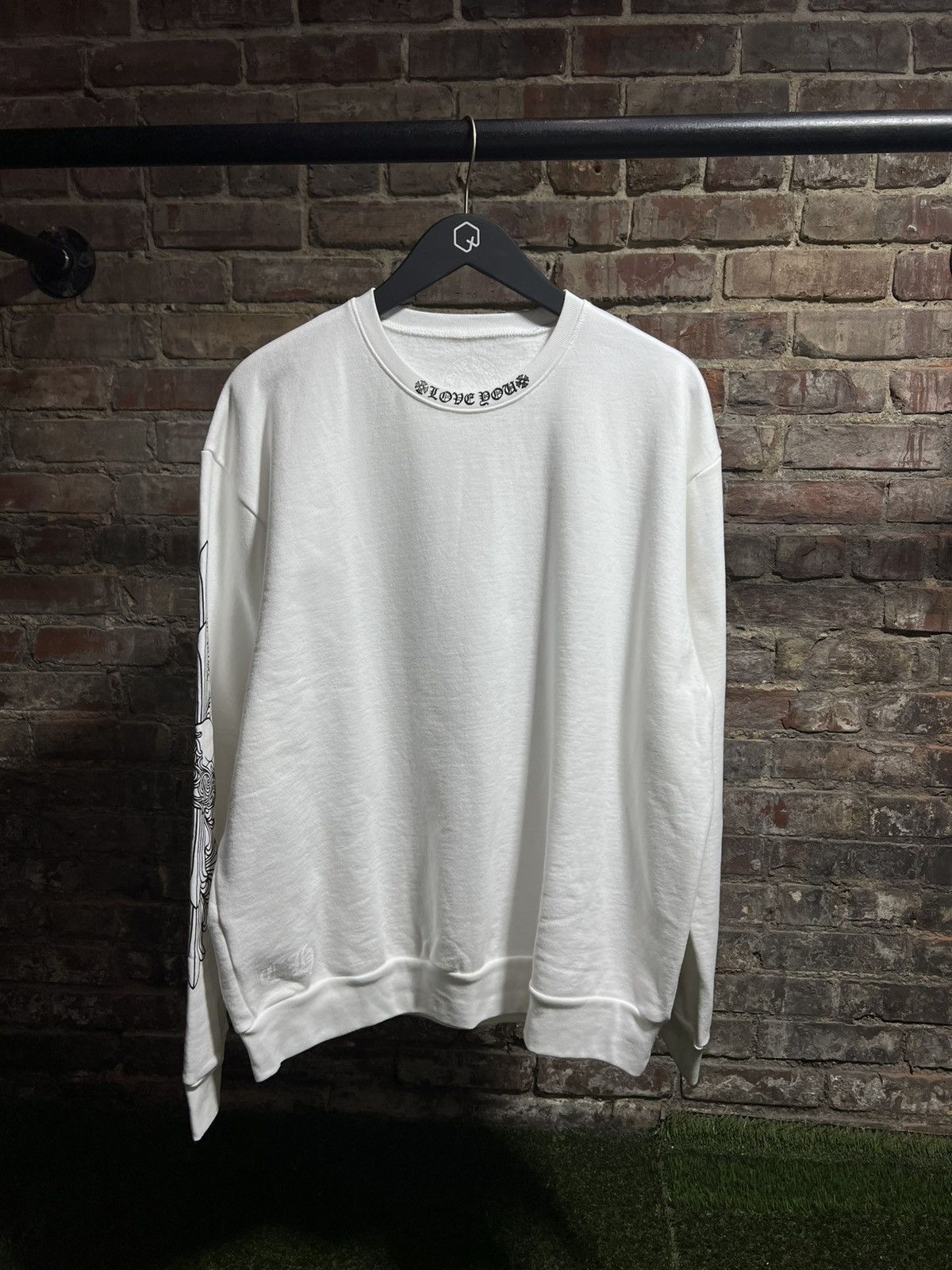 Chrome Hearts Chrome Hearts Neck Script White Crewneck Size US M / EU 48-50 / 2 - 1 Thumbnail