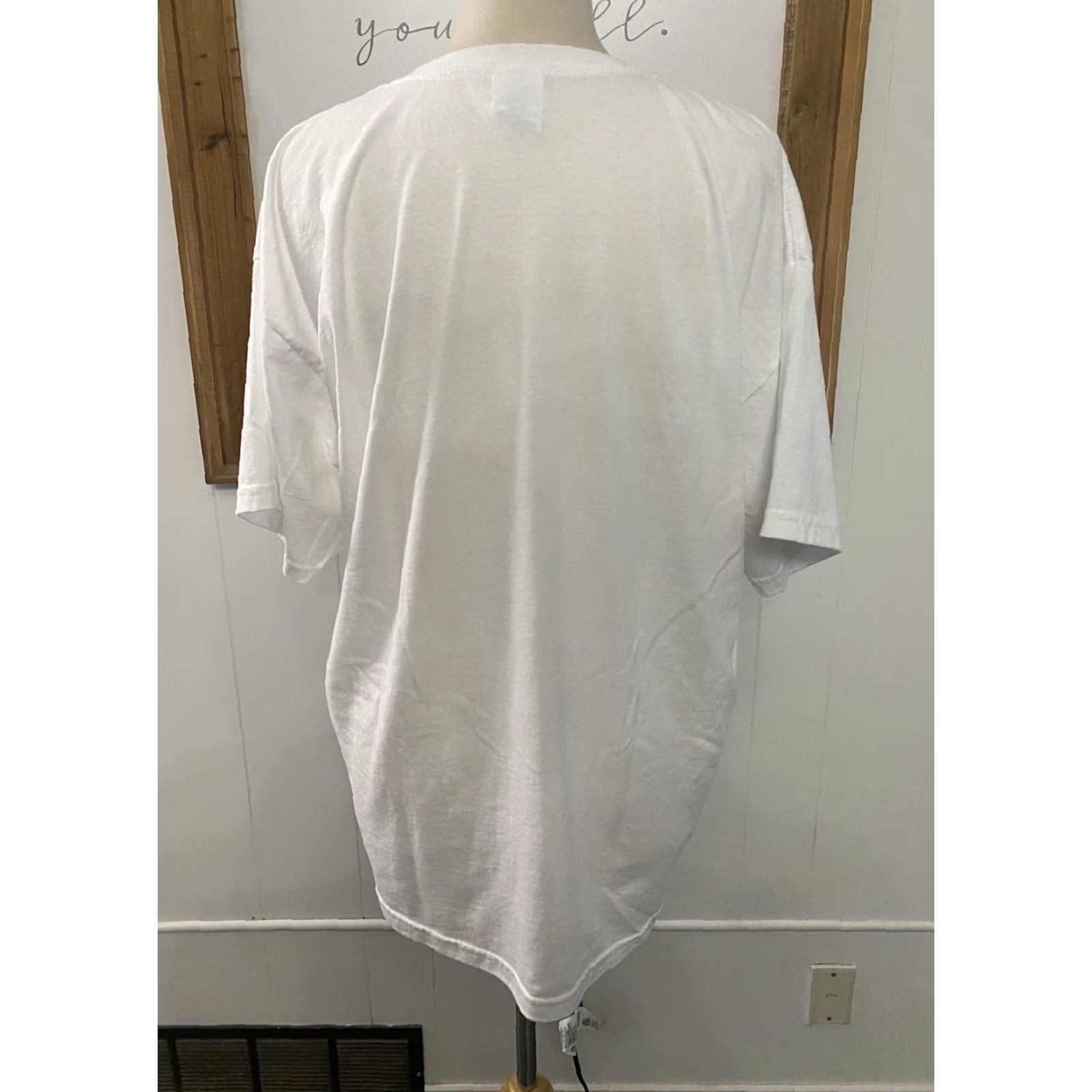 Gildan VINTAGE Gildan T-Shirt Men XL White 90s Jesus Graphic Print Crew Neck Short Sleeve T-Shirt Size US XL / EU 56 / 4 - 3 Thumbnail