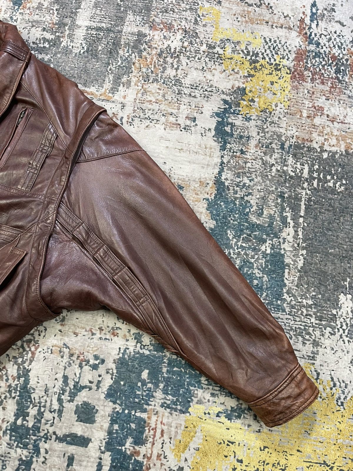 Genuine Leather Vtg Leather Bomber Detachable Sleeve Utilitarian Jacket Size US M / EU 48-50 / 2 - 8 Thumbnail