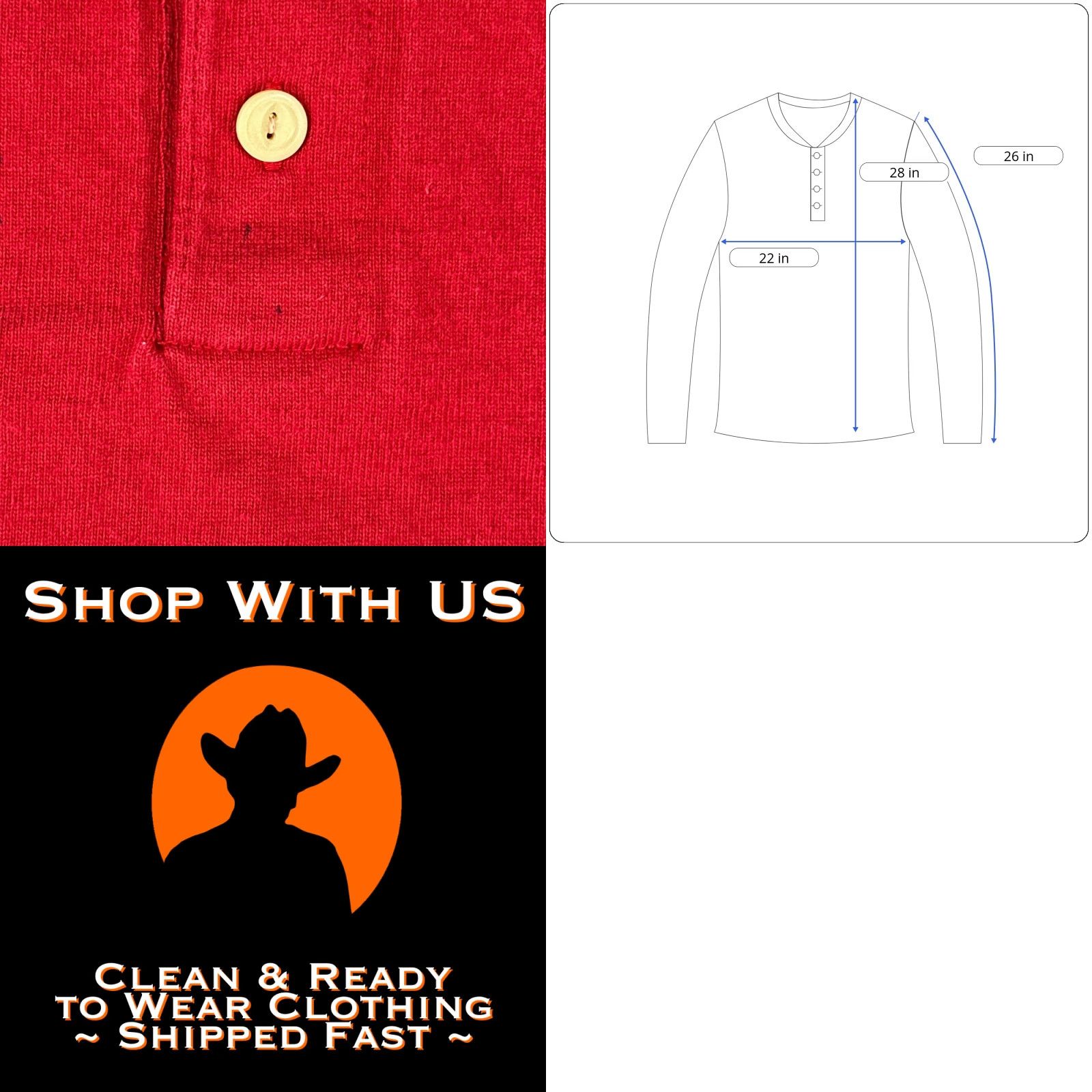 American Eagle Outfitters American Eagle Outfitters Shirt Adult LARGE Red Washington Henley Retro Square Logo Long Sleeve Regular Cotton Tee Size US L / EU 52-54 / 3 - 8 Thumbnail