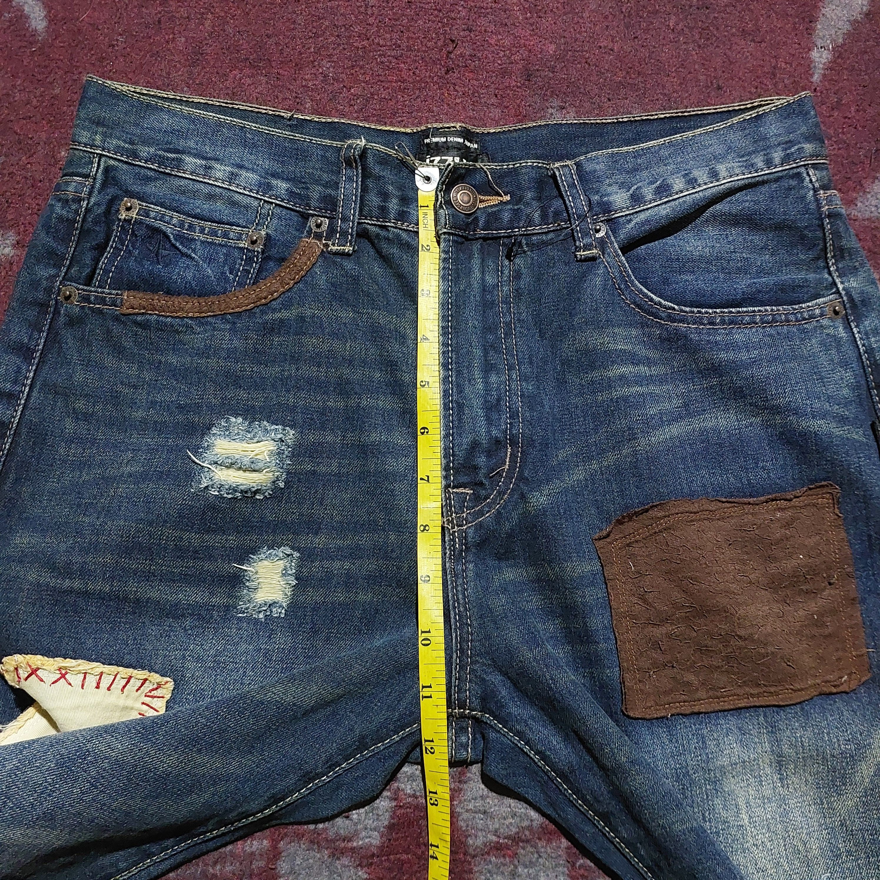 izzue Izzue Japan patchwork blue denim Size US 33 - 23 Thumbnail