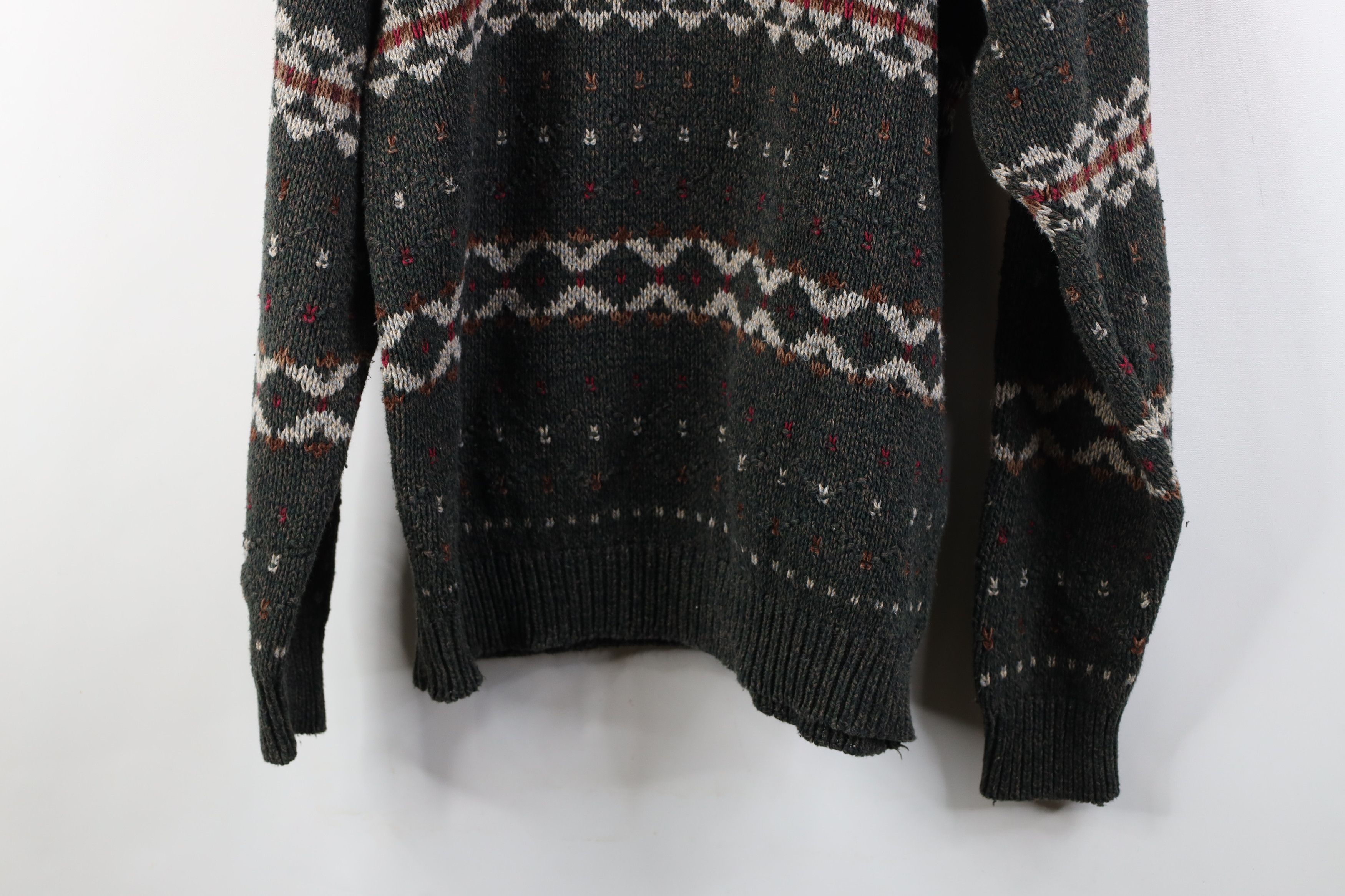 Vintage Vintage 90s Streetwear Fair Isle Knit Crewneck Sweater USA Size L / US 10 / IT 46 - 10 Thumbnail