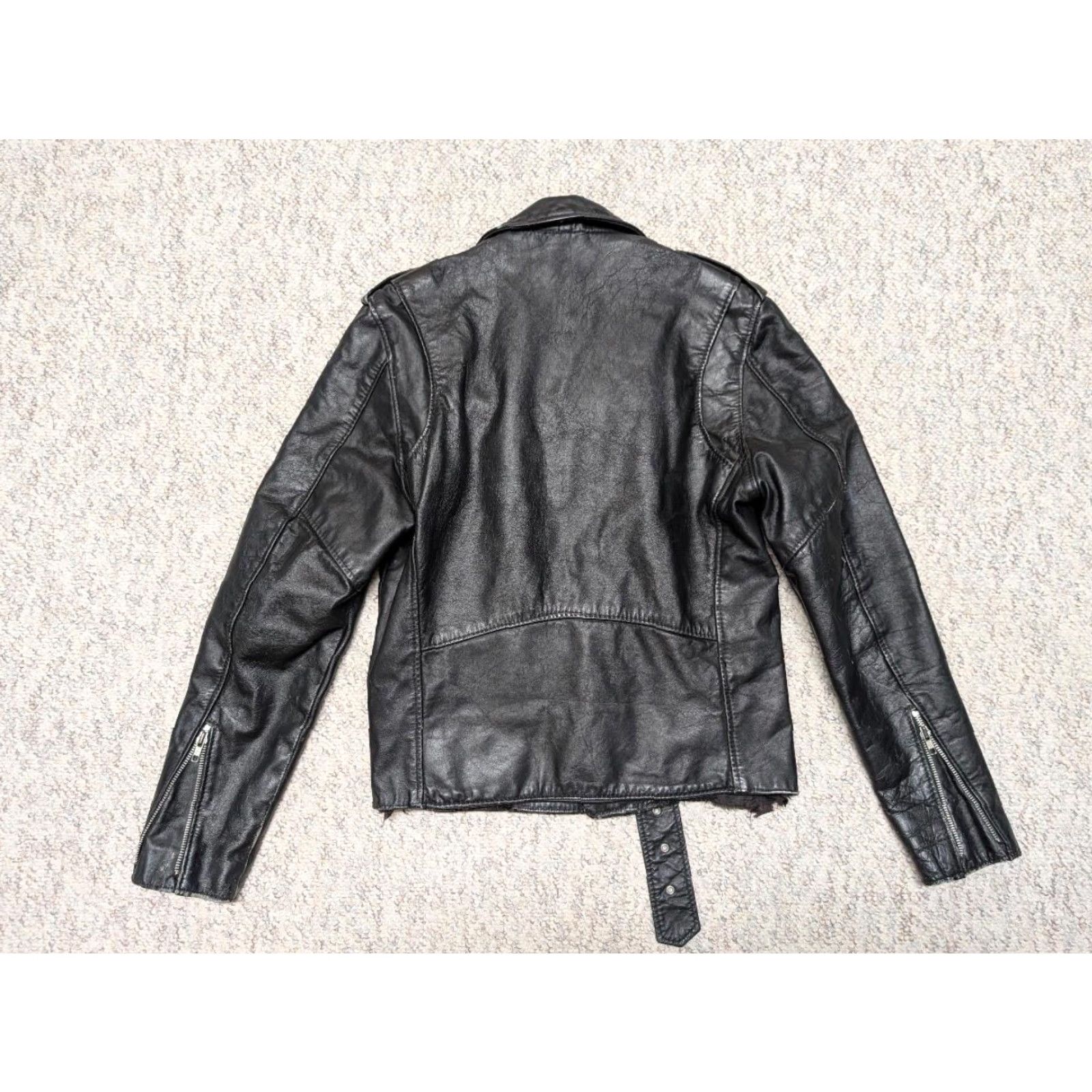Vintage VINTAGE Dallas Leathers Biker Jacket Motorcycle Jacket Leather Cowhide 38 Black Mens S USA Made 1980s Size US S / EU 44-46 / 1 - 2 Thumbnail