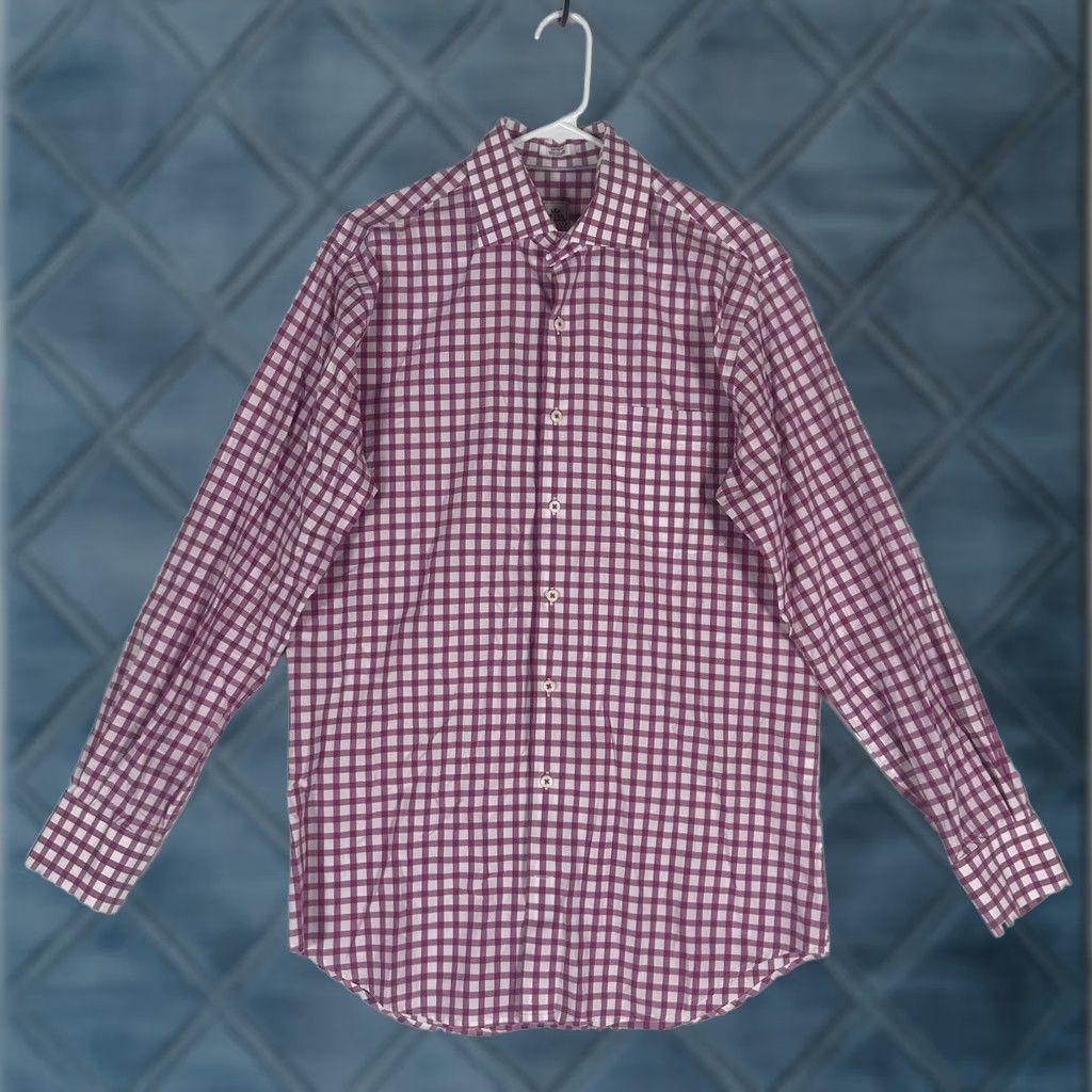 Peter Millar Peter Millar Button-Up Long Sleeve Shirt Mens M Casual Red Plaid Classic, Preppy, All Seasons, 100% Cotton Size US M / EU 48-50 / 2 - 1 Thumbnail