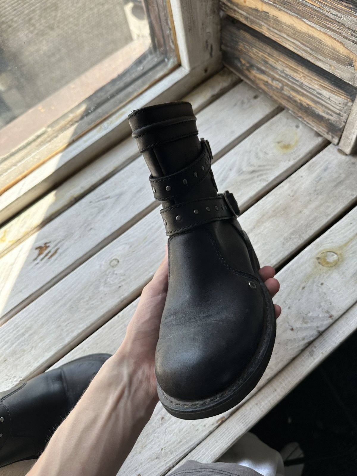 Harley Davidson 🚨RARE HARLEY DAVIDSON BLACK BOOTS METAL WITH LOGO IF6WAS9 Size US 7 / IT 37 - 11 Thumbnail