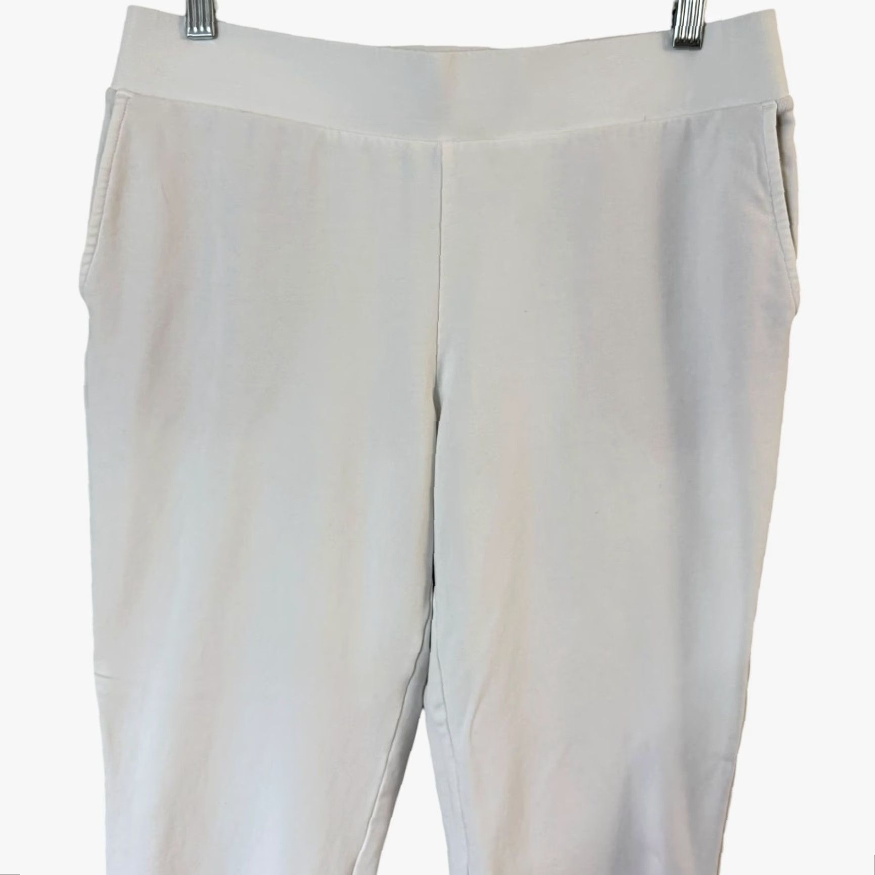 J. Jill J. Jill Pure Affinity French Terry Pants White Slim-Leg Crop Pull-On Women Small Size 28" / US 6 / IT 42 - 5 Thumbnail