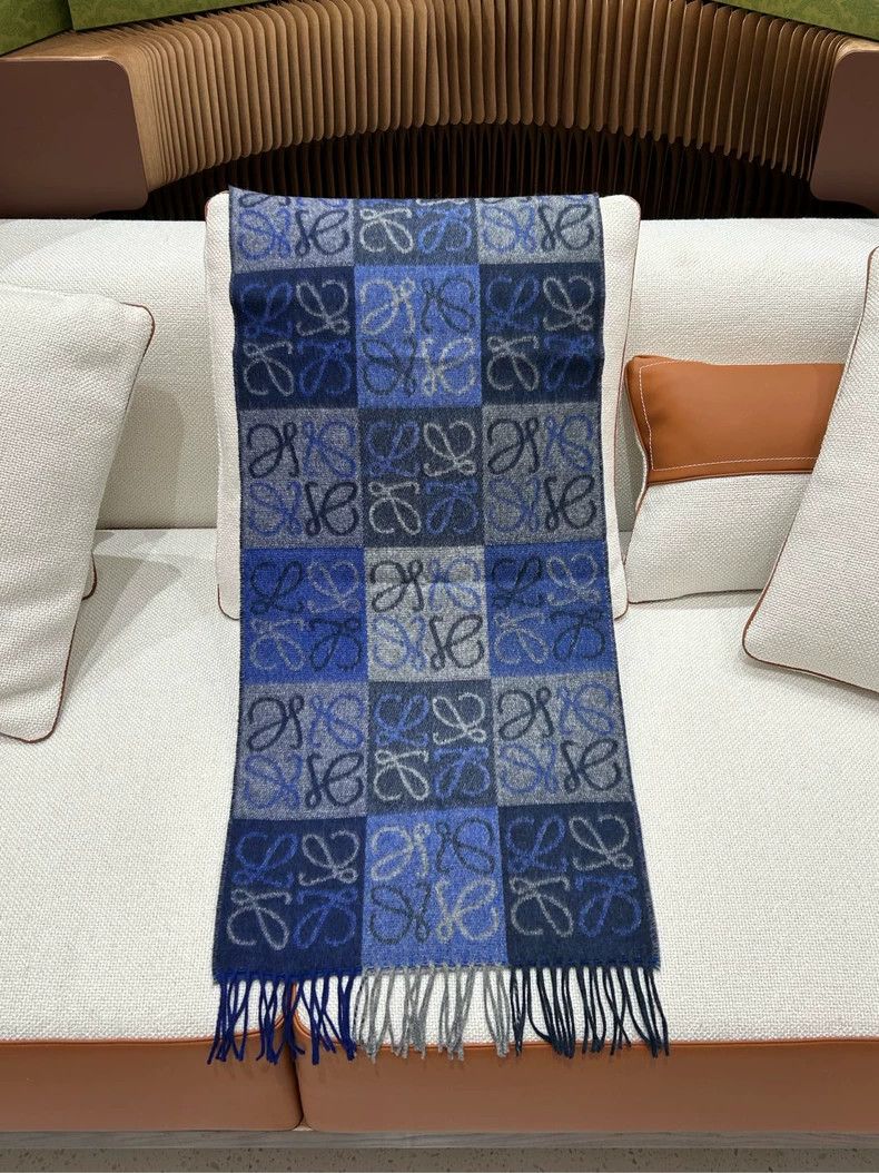 Loewe LOEWE Blue Printed Scarf Size ONE SIZE - 1 Thumbnail