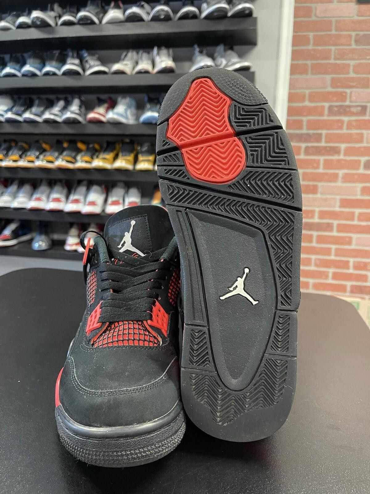 Nike Size 9.5 - Nike Air Jordan 4 Retro Red Thunder Black Red Size US 9.5 / EU 42-43 - 8 Thumbnail