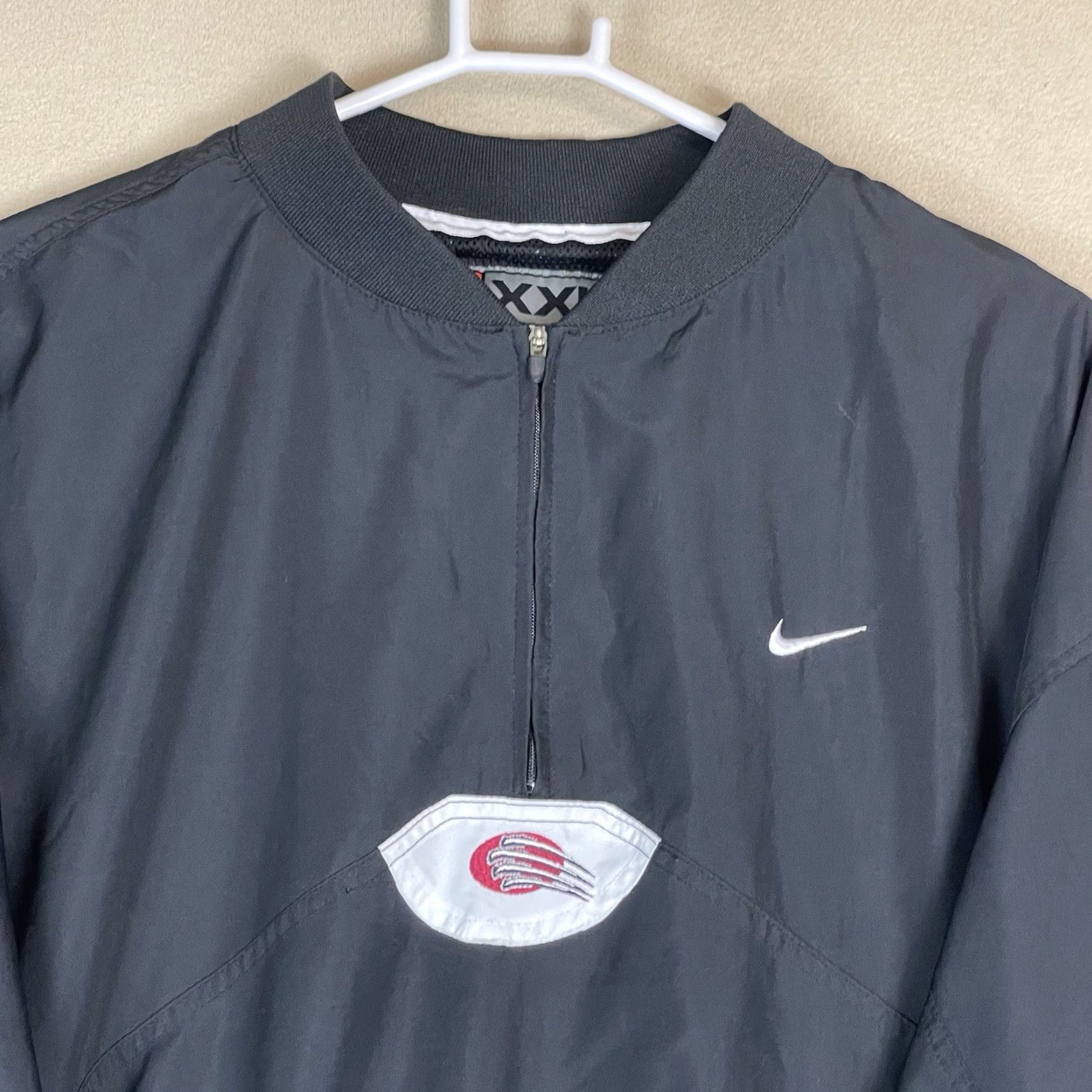 Nike Nike Team Jacket Mens XXL Black Vintage 1/4 Zip Windbreaker Lined Embroidered Shirt Size US XXL / EU 58 / 5 - 2 Thumbnail