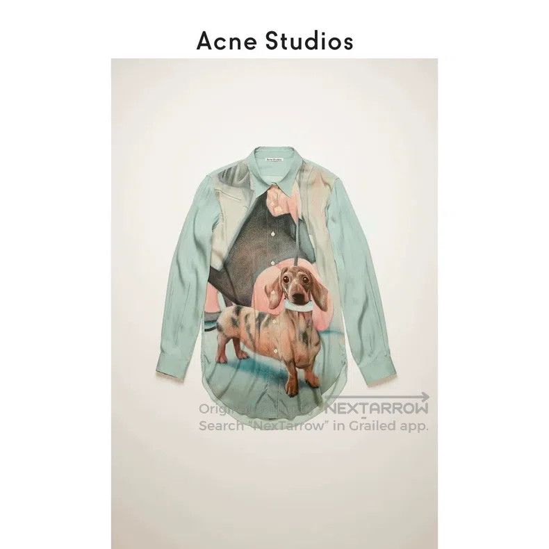 Acne Studios Acne Studios Blue Dog Printed Shirt Size 4XL / US 24-26 - 9 Thumbnail