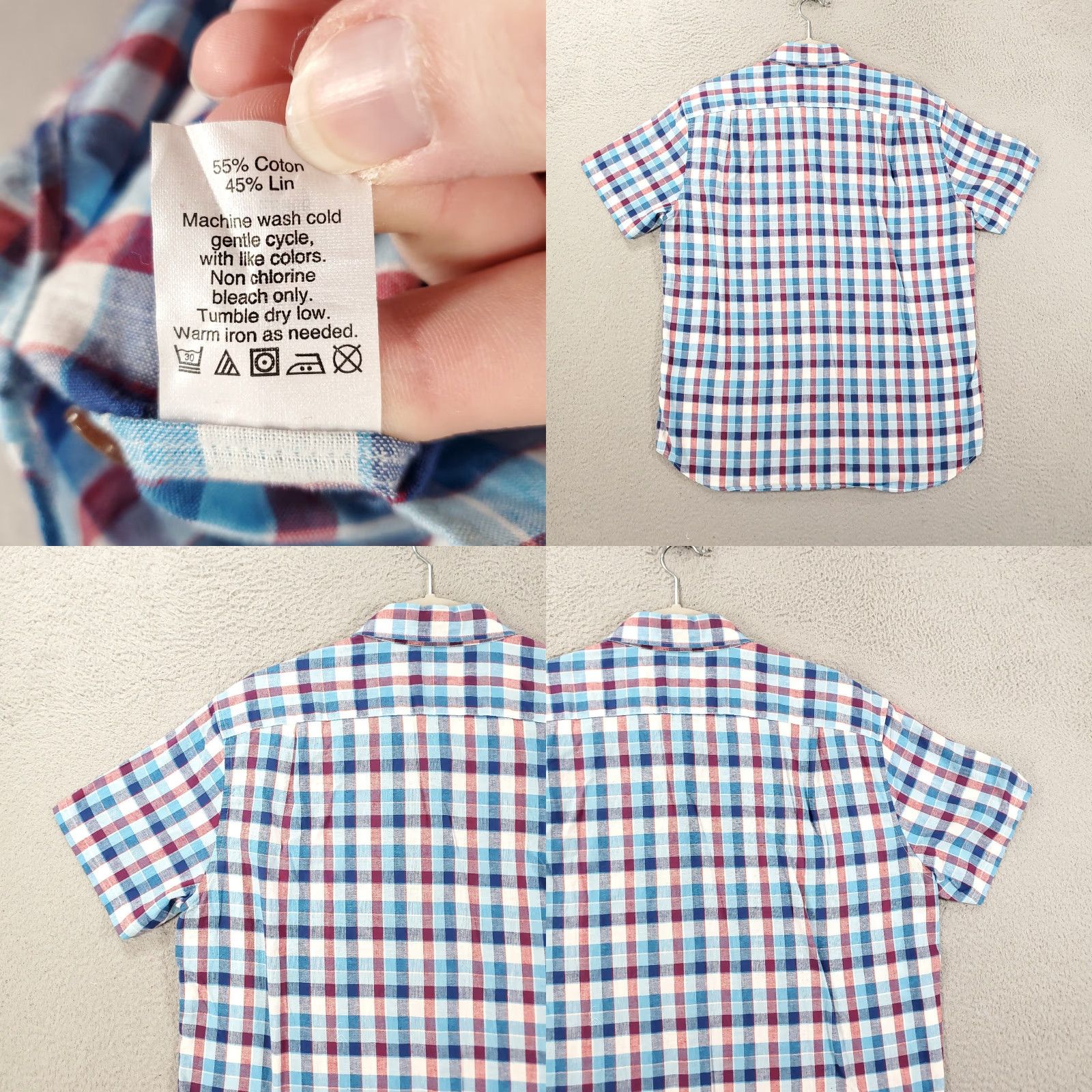 J.Crew J.CREW Shirt Adult Large Multicolor Plaid Linen-Cotton Blend Button-Down Slim Fit Mens Classic Preppy Size US L / EU 52-54 / 3 - 8 Thumbnail