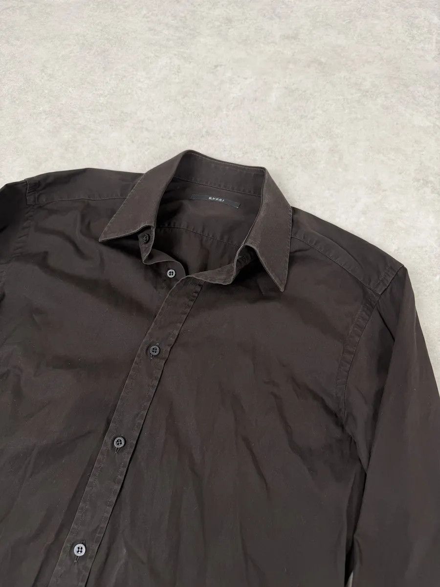 Gucci 2000s Gucci Brown Minimalist Italian Shirt Size US M / EU 48-50 / 2 - 7 Thumbnail