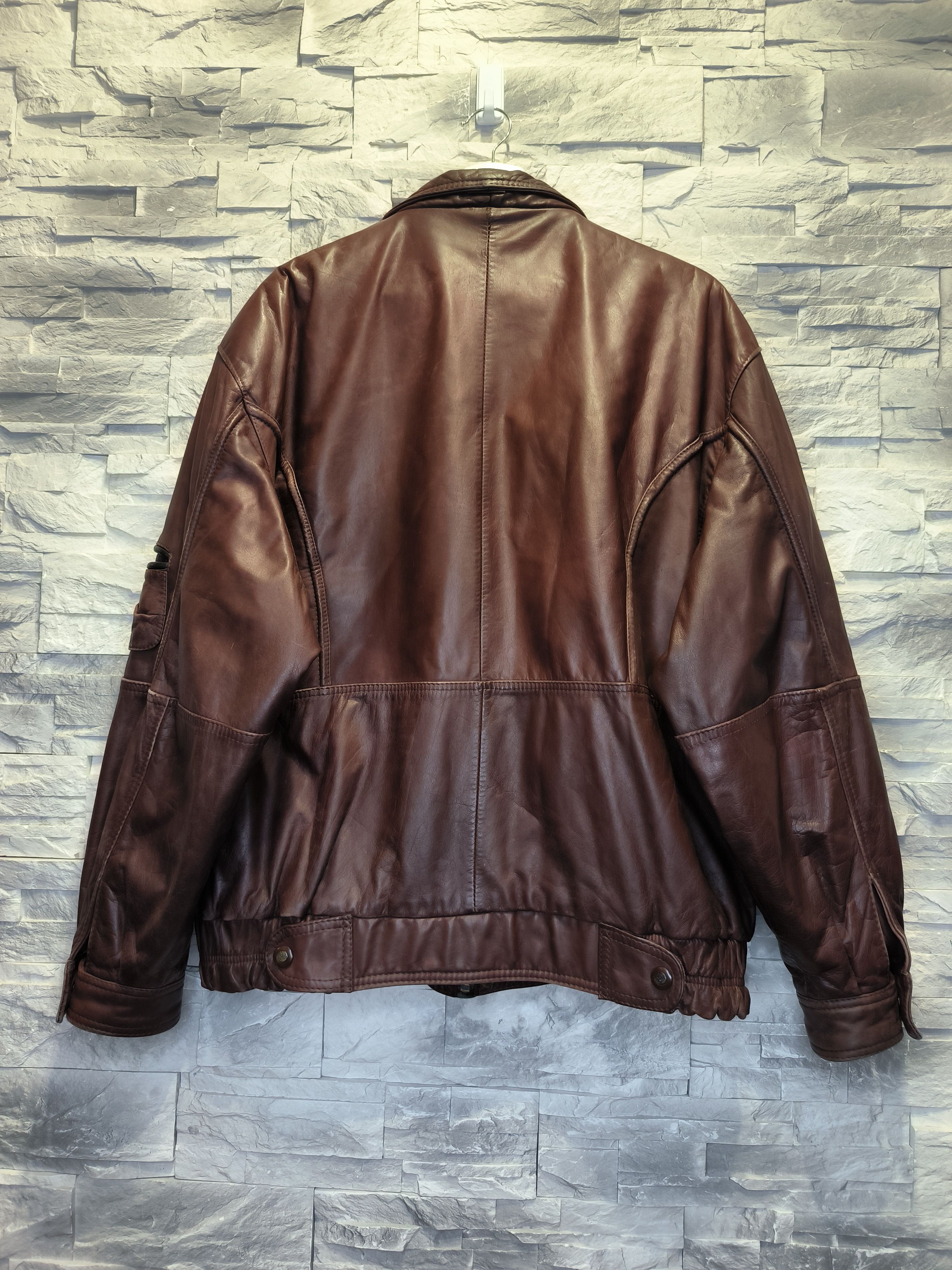 Other × Vintage Vintage Leather Brown Bomber Jacket Size US M / EU 48-50 / 2 - 5 Thumbnail