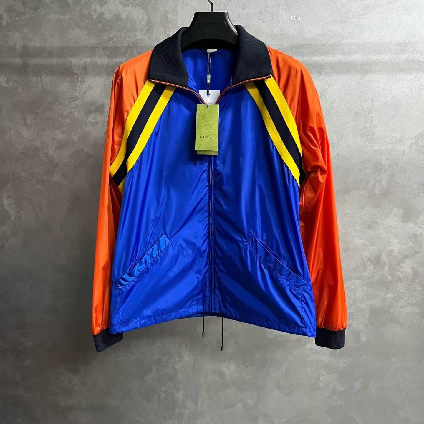 Gucci Gucci Blue Orange Striped Nylon Jacket Size US M / EU 48-50 / 2 - 1 Thumbnail
