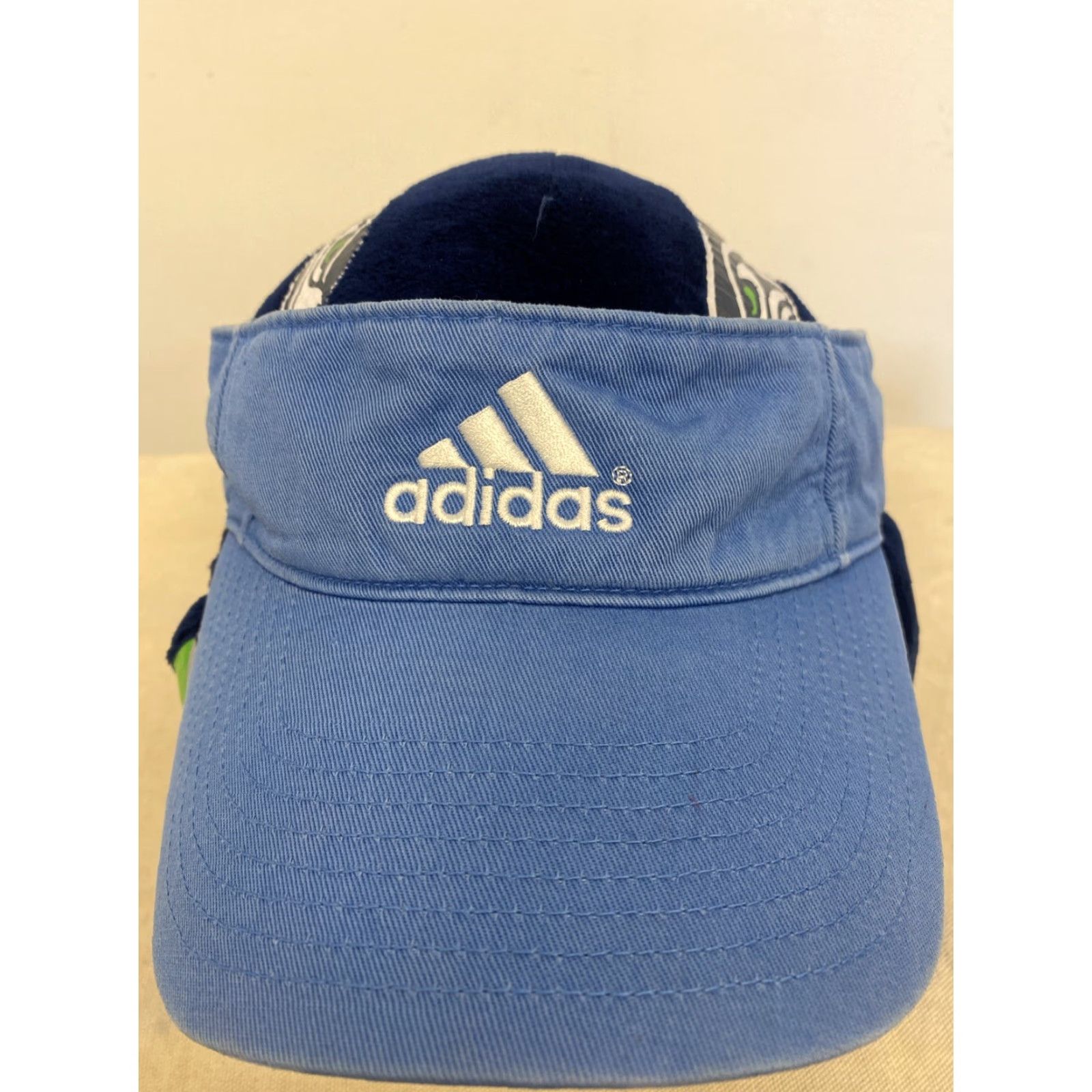 Adidas Adidas Logo Visor Hat One Size Blue Cotton Blend Adjustable Casual Sportswear Mens Size ONE SIZE - 2 Thumbnail