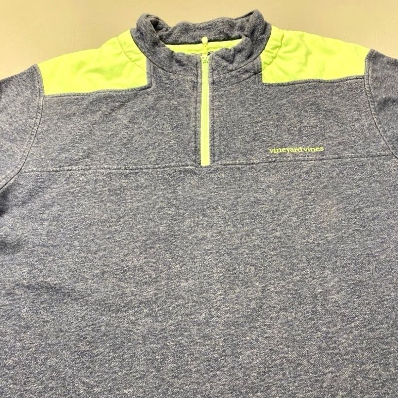 Vineyard Vines Vineyard Vines Pullover Sweatshirt Mens 2XL Blue Green Quarter Zip Sweater 8190 Size US XXL / EU 58 / 5 - 5 Thumbnail