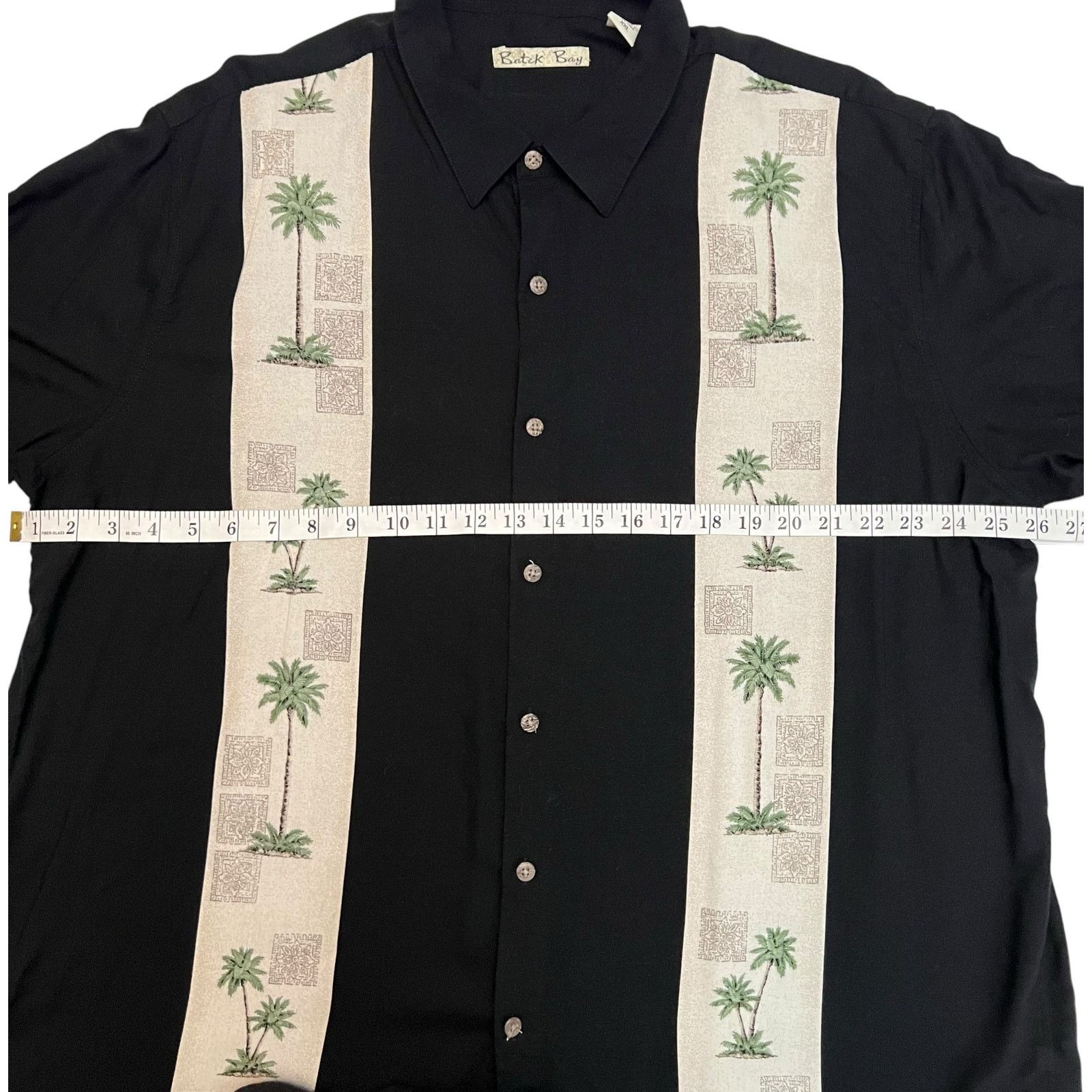 Batik Bay Batik Bay XXL Mens Hawaiian Shirt Black Rayon Palm Button Up Size US XXL / EU 58 / 5 - 8 Thumbnail