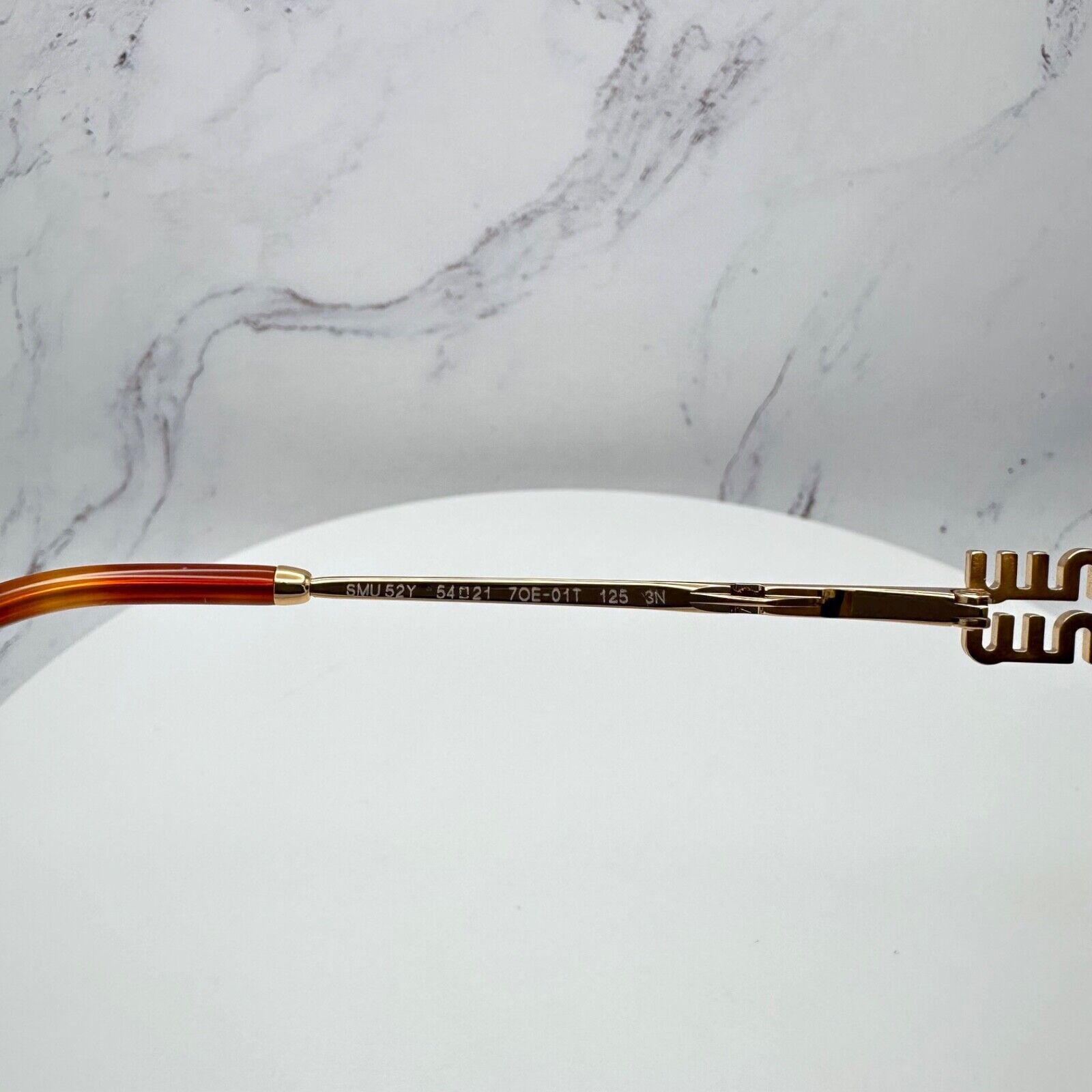 Miu Miu New MIU MIU Sunglasses Gold Oval Skinny Metal Frame Italy Size ONE SIZE - 7 Thumbnail