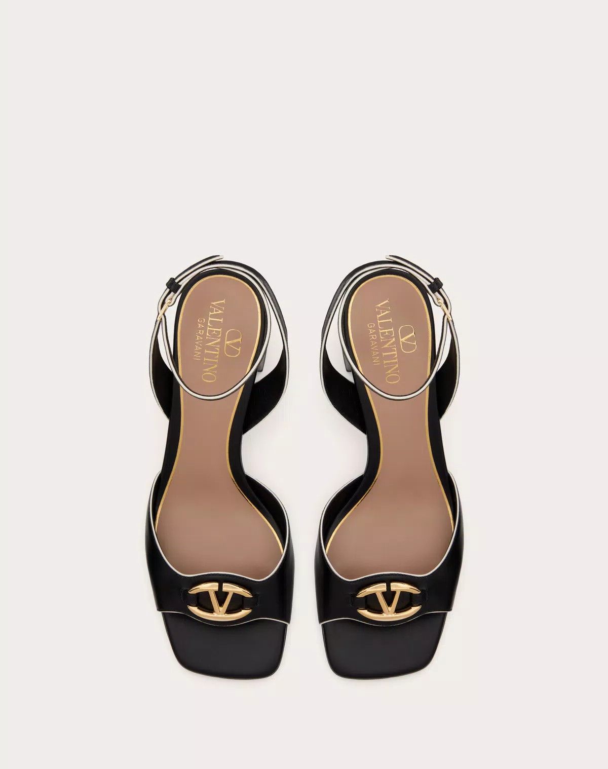 Valentino o1s1wg110625 Vlogo 60mm Leather Sandals in Black Size US 5 / IT 35 - 4 Thumbnail
