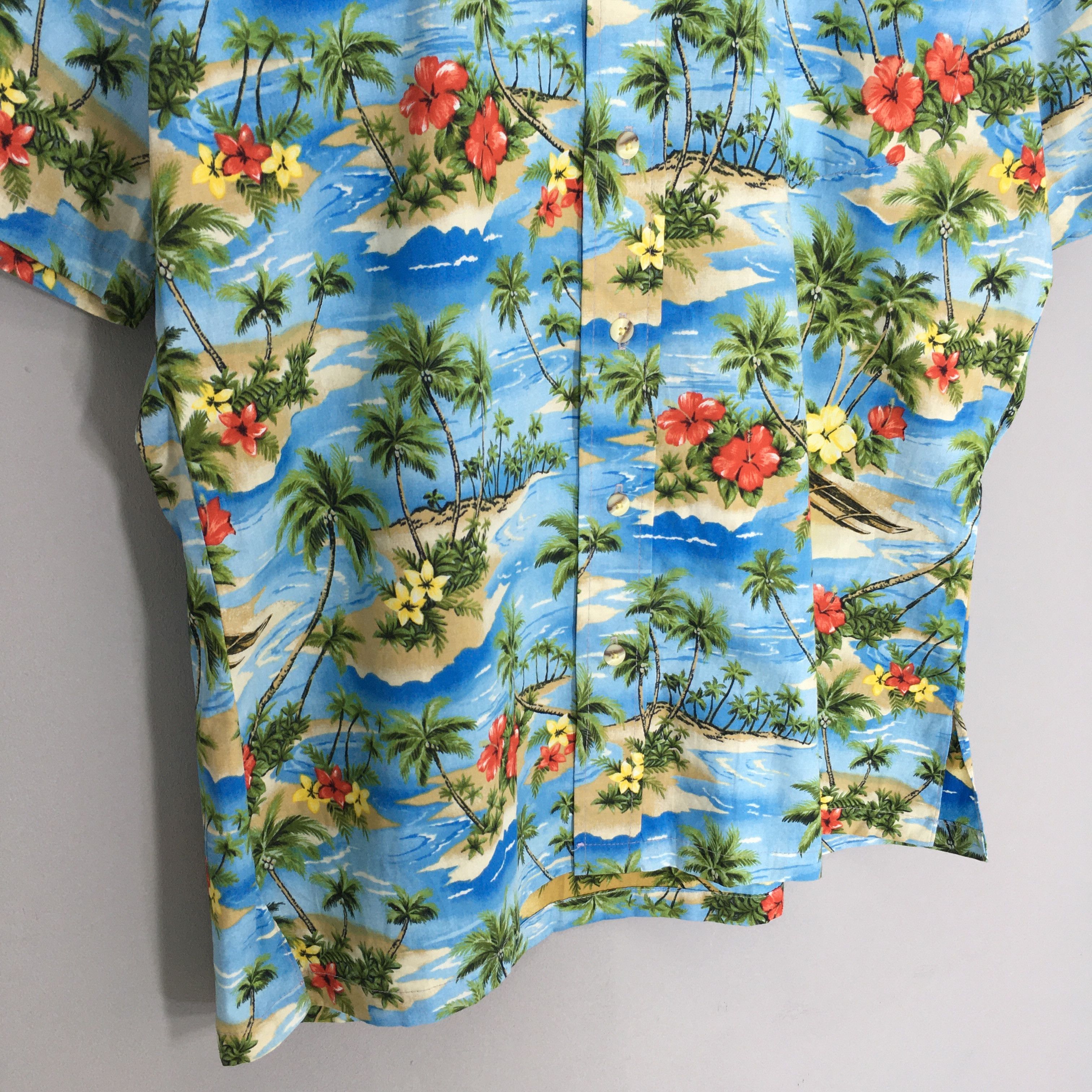 Vintage Vintage 90s Hawaiian Coconut Tree Beach View Shirt Large Size US L / EU 52-54 / 3 - 4 Thumbnail