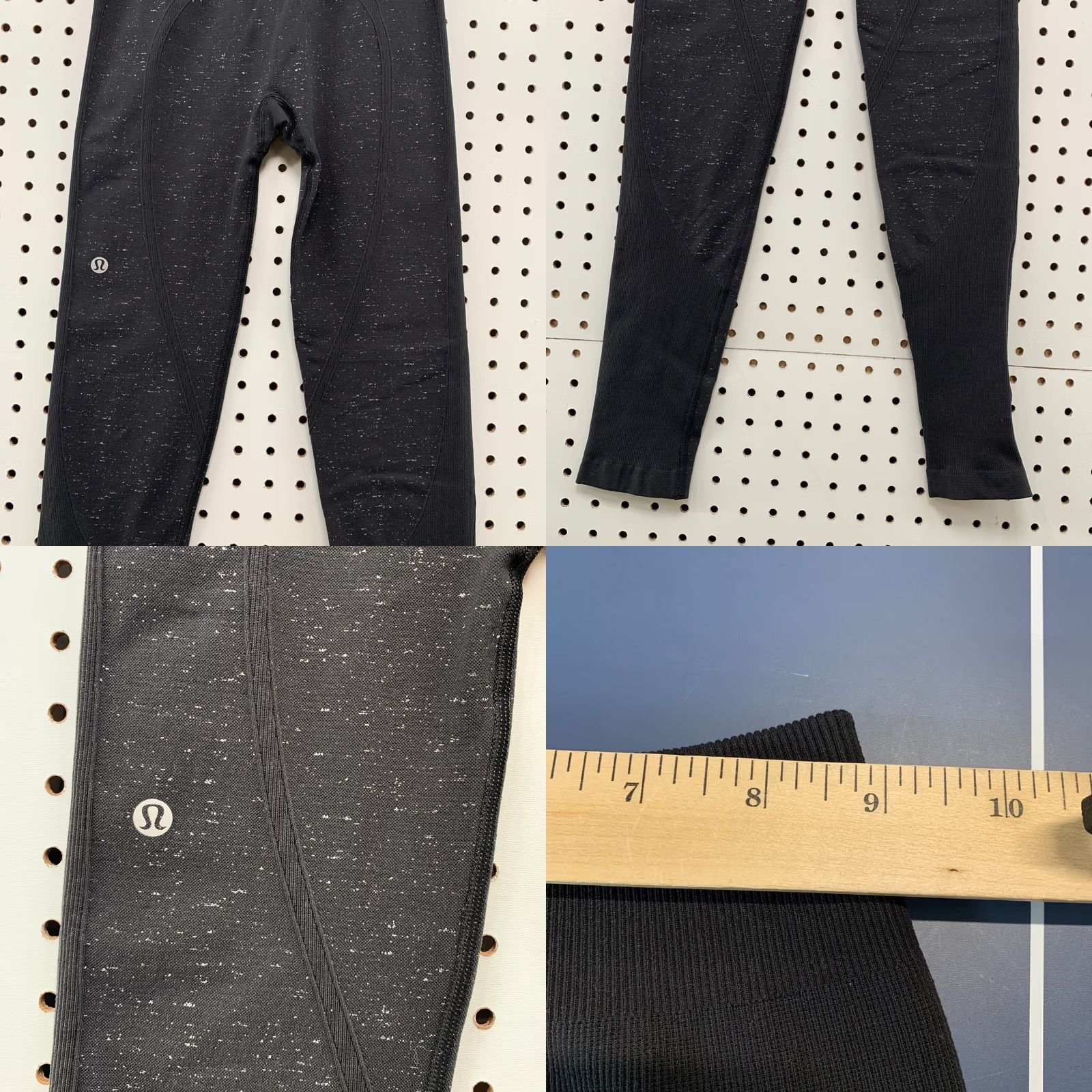Lululemon Lululemon Free To Flow Crop Leggings Black Speckled Size 2 24.5 Womens Size 26" / US 2 / IT 38 - 8 Thumbnail