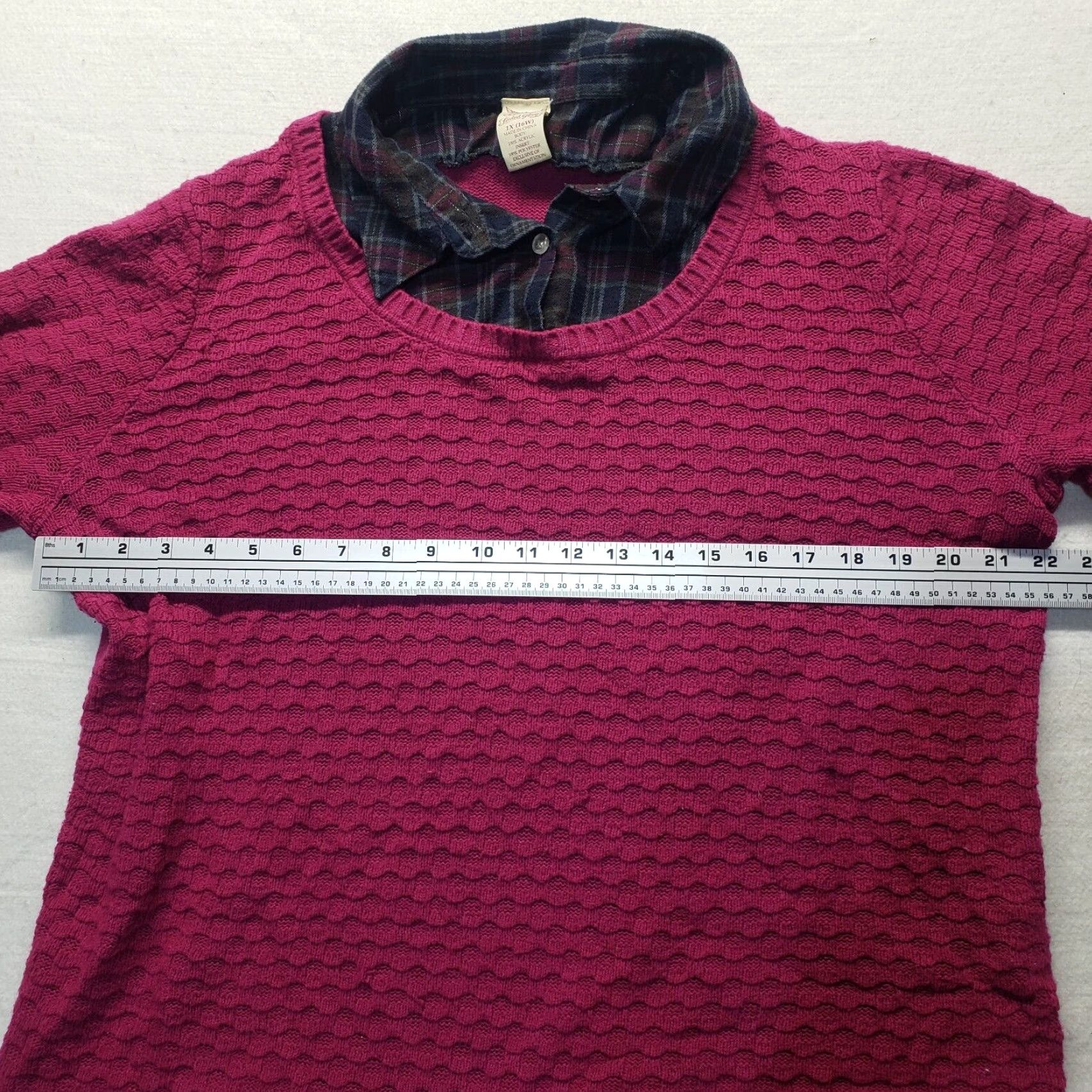 Faded Glory Faded Glory Women's Plus Size 1X Purple Sweater - Lightweight Knit Long Sleeve Pullover Shirt Size XL / US 12-14 / IT 48-50 - 3 Thumbnail