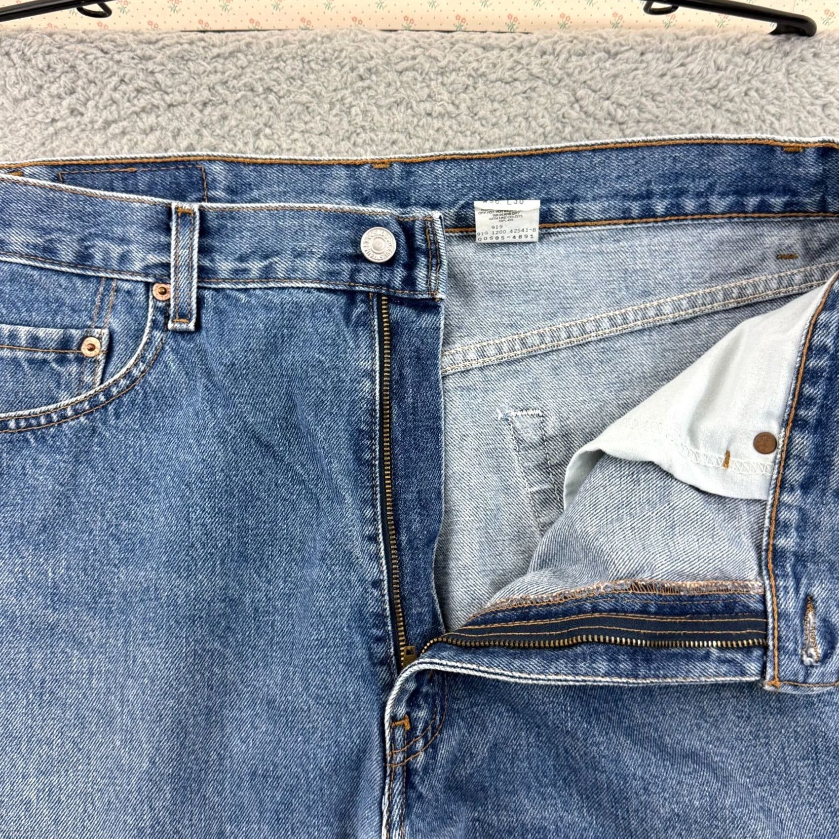 Levi's VINTAGE Levis 505 Jeans 36x30 Blue Denim Regular Straight Western Cowboy USA Y2K Size US 36 / EU 52 - 7 Thumbnail