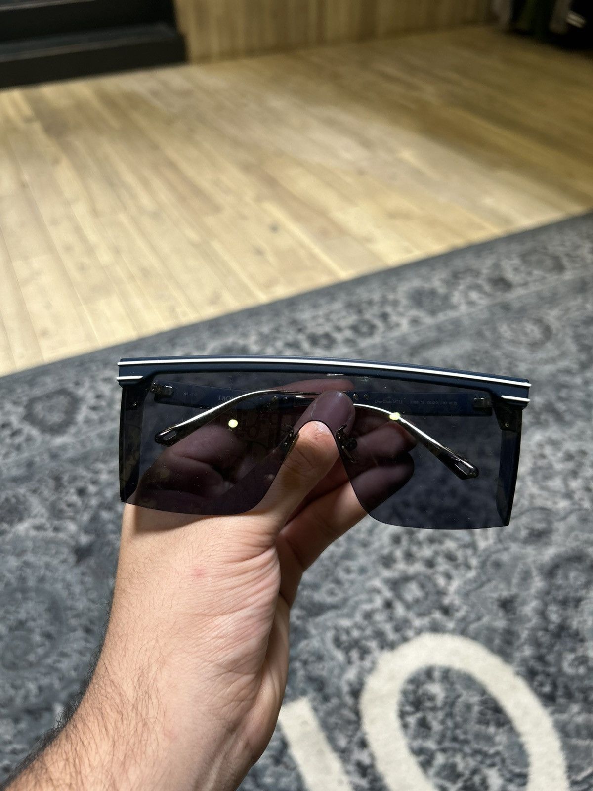Dior Christian Dior Blue Oblique Mask Sunglasses Size ONE SIZE - 11 Thumbnail