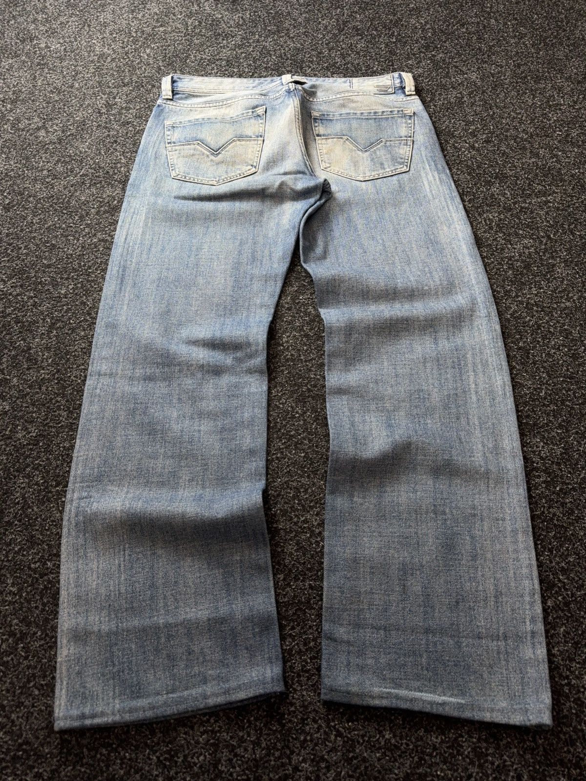 Diesel Luxury 00s Y2K Dirty Diesel Larkee Straight Leg Faded Jeans Size US 34 / EU 50 - 15 Thumbnail