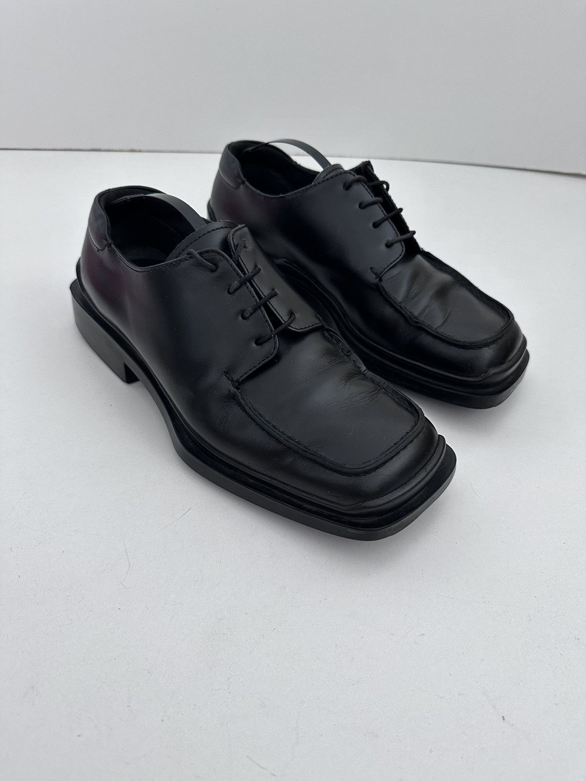 PRADA Black Leather Vintage 90s Shoes Mens 7 1/2