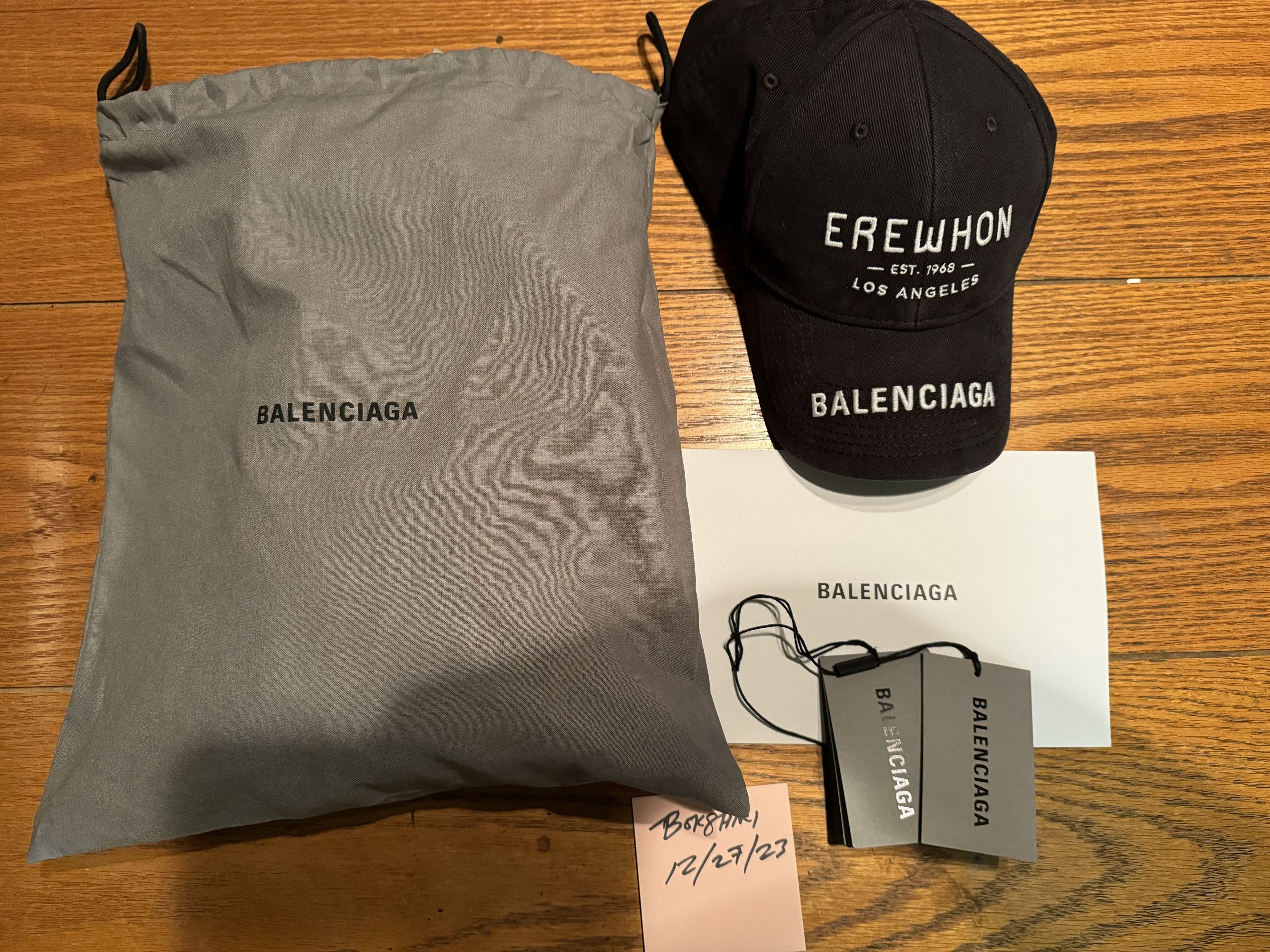 image of Balenciaga X Erewhon Hat Cap in Black, Men's