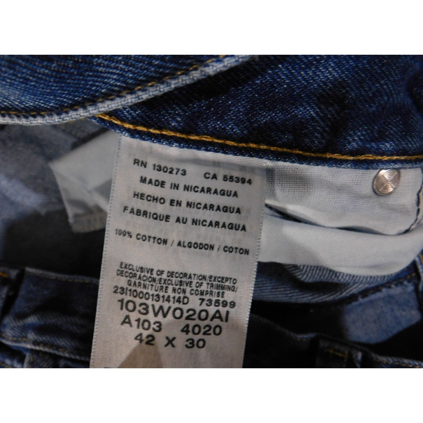 Wrangler Wrangler Jeans Mens 42x30 Blue Riggs Dark Wash Straight Classic Denim Workwear Jeans Mens Regular 42 Blue Cowboy Pockets Zip Inseam 30 Style Straight Size US 42 / EU 58 - 7 Thumbnail