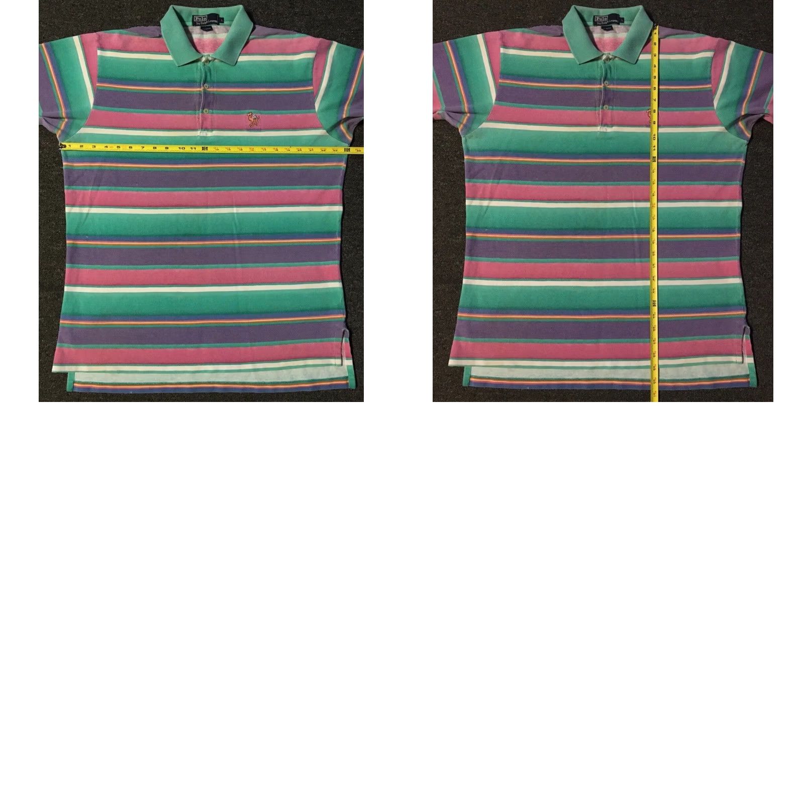 Polo Ralph Lauren VINTAGE Polo Ralph Lauren Shirt L Purple Green Pink Striped 90s Polo Button-Up Short Sleeve Mens Vintage Surf Skate Vaporwave USA Beach Grunge 80s 90s Size US L / EU 52-54 / 3 - 10 Thumbnail
