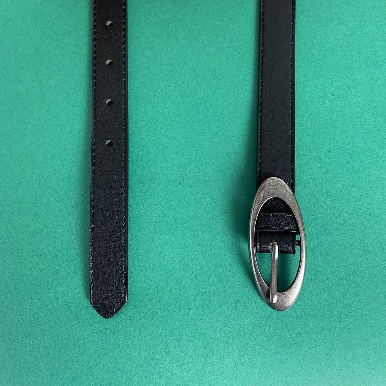 Other Y2k Cyber Oval simplistic belt buckle slim black belt Size ONE SIZE - 3 Thumbnail