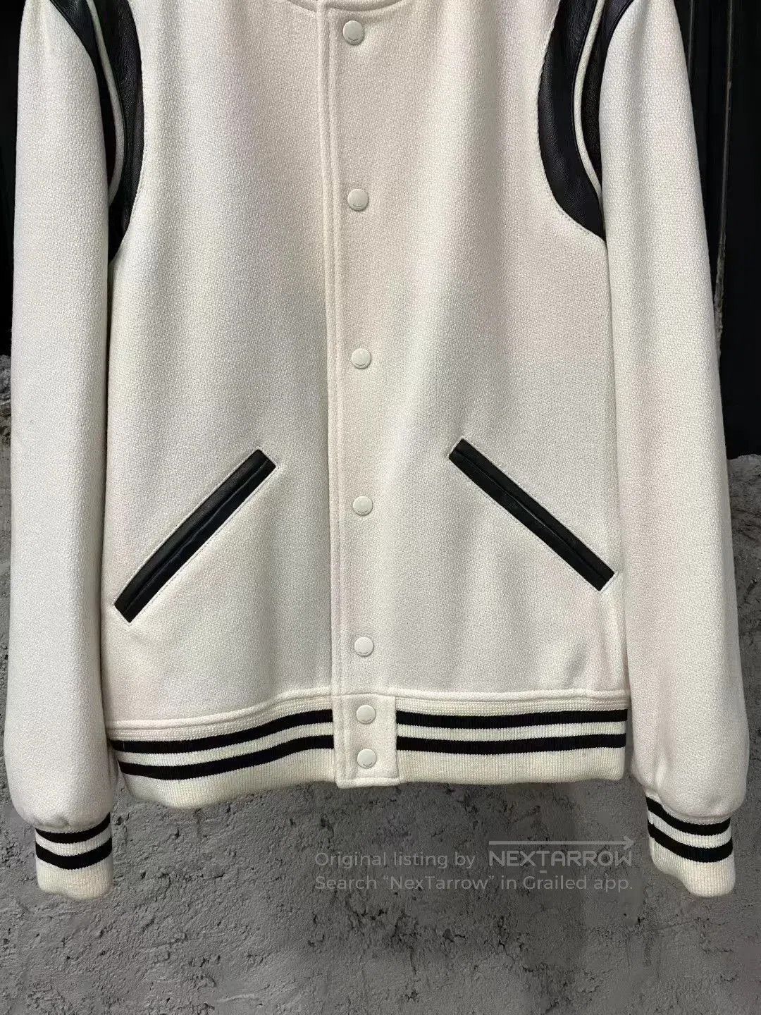 Saint Laurent Paris Saint Laurent White Baseball Jacket. Size US M / EU 48-50 / 2 - 4 Thumbnail
